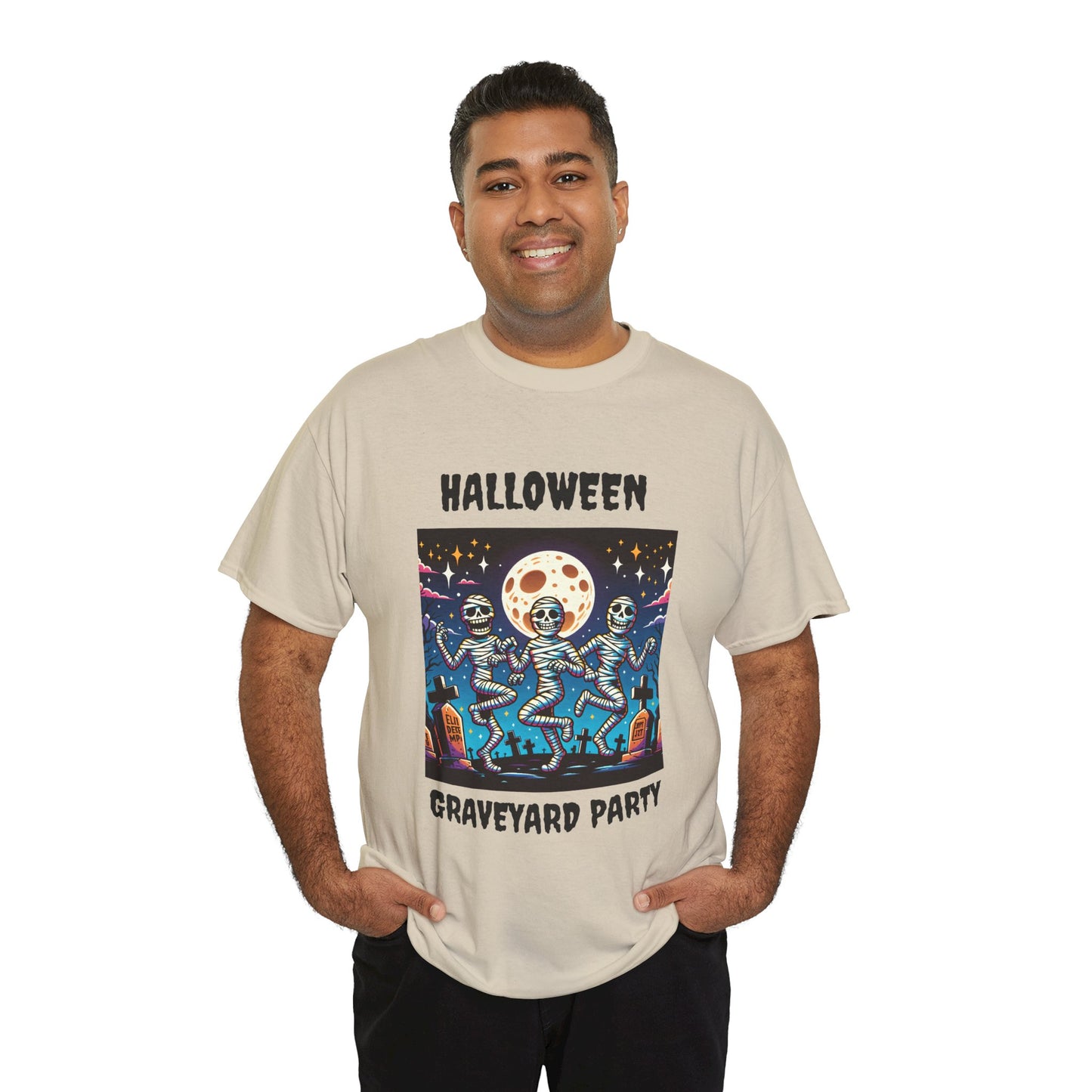 Halloween Graveyard Party Unisex Heavy Cotton Tee