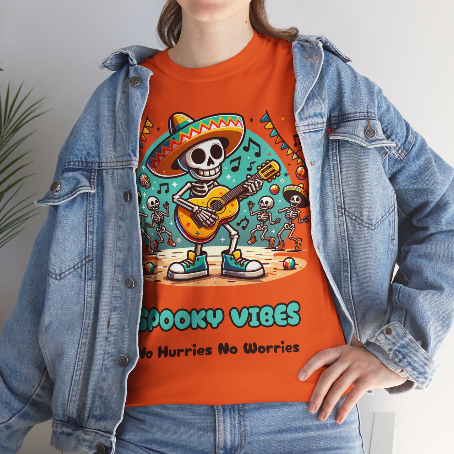 Halloween Spooky Vibes Unisex Heavy Cotton Tee