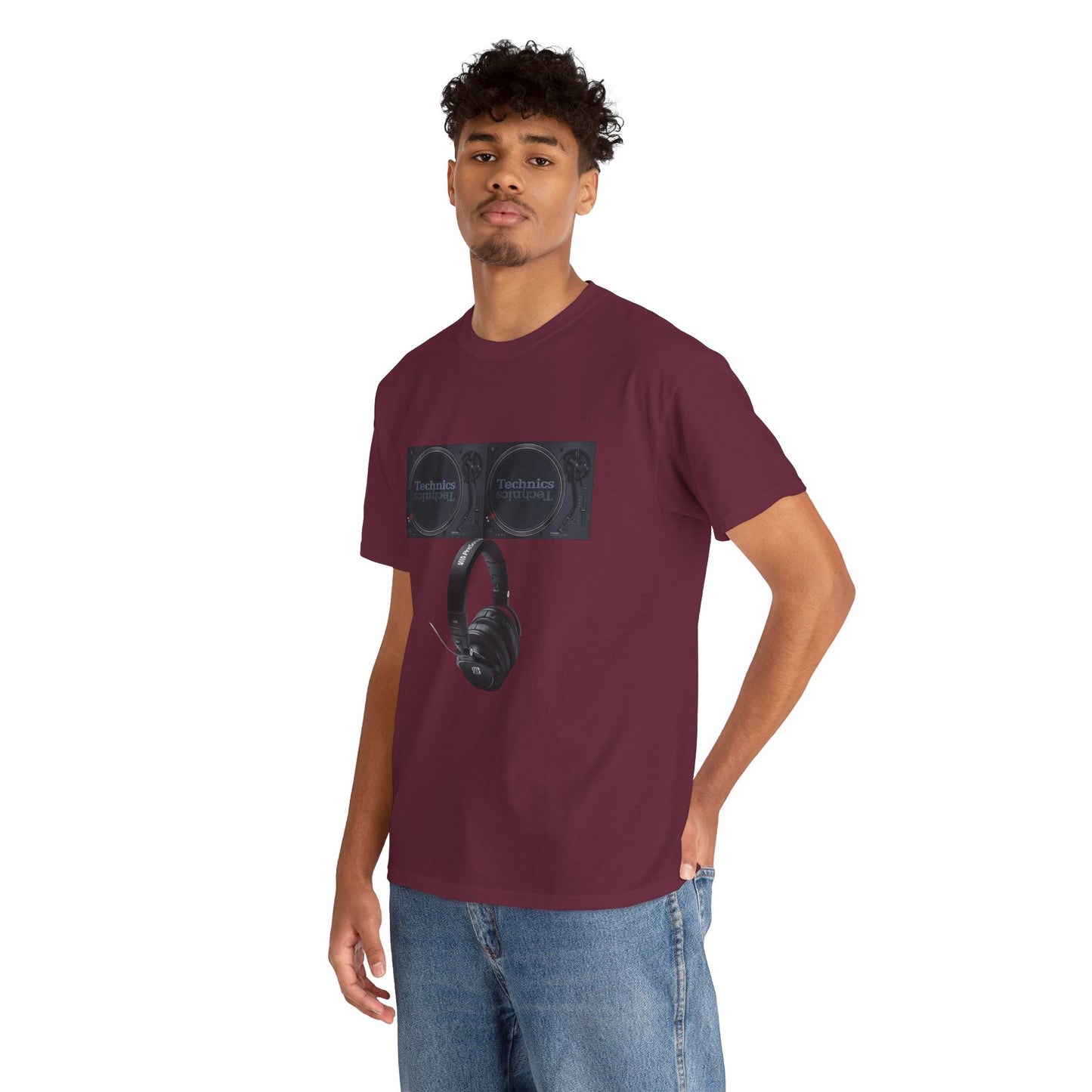 DJ Technics Turntables Unisex Heavy Cotton Tee