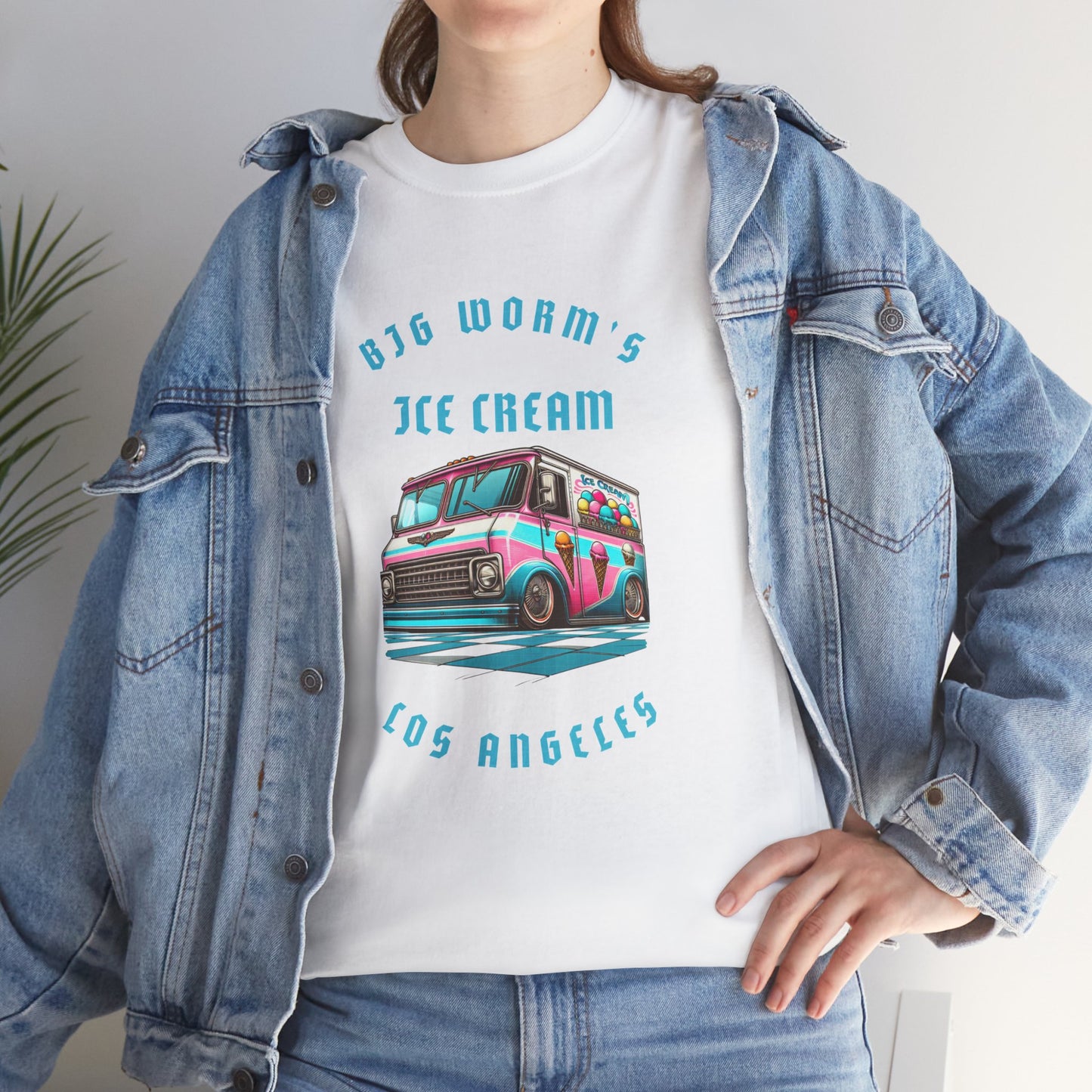 Big Worm's Ice Cream Truck Unisex Heavy Cotton Tee