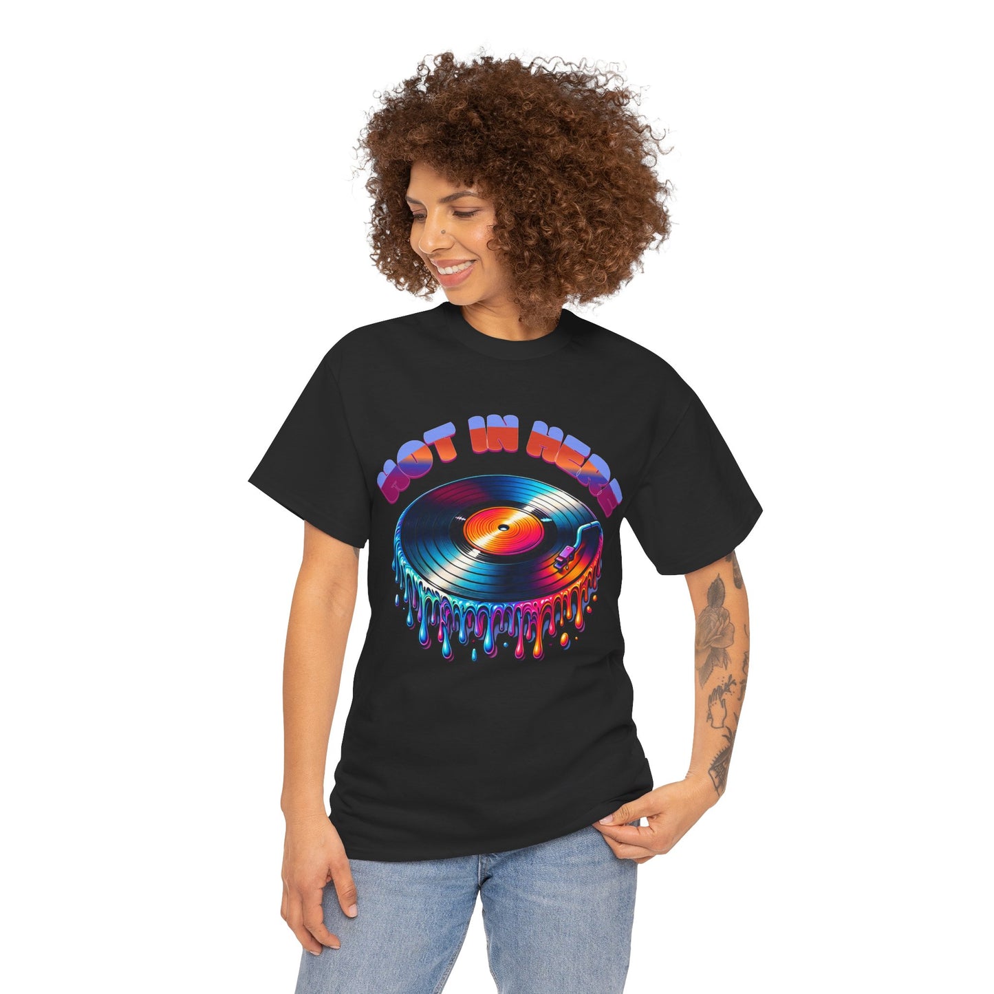 Hot In Here Melting Record Unisex Heavy Cotton Tee