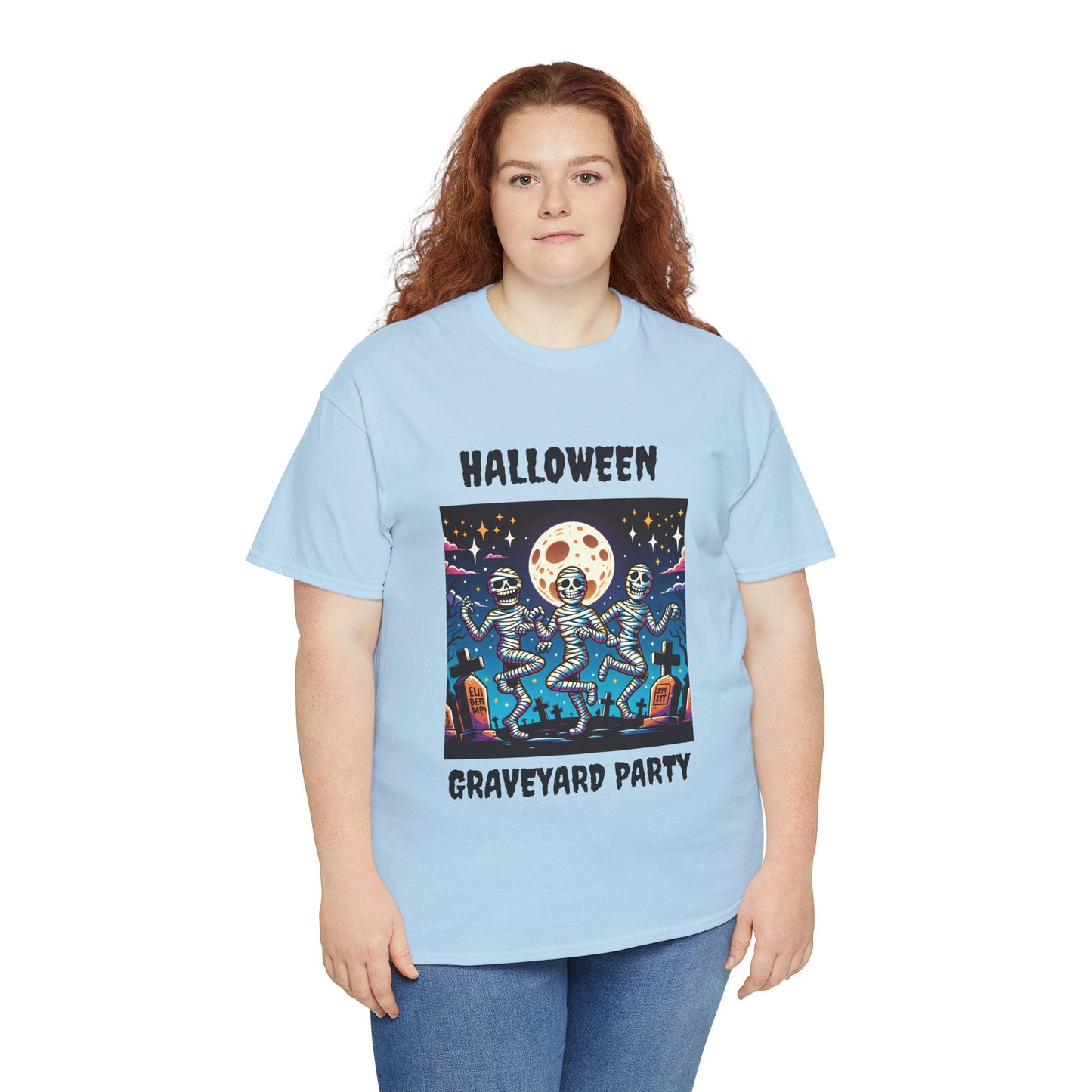 Halloween Graveyard Party Unisex Heavy Cotton Tee