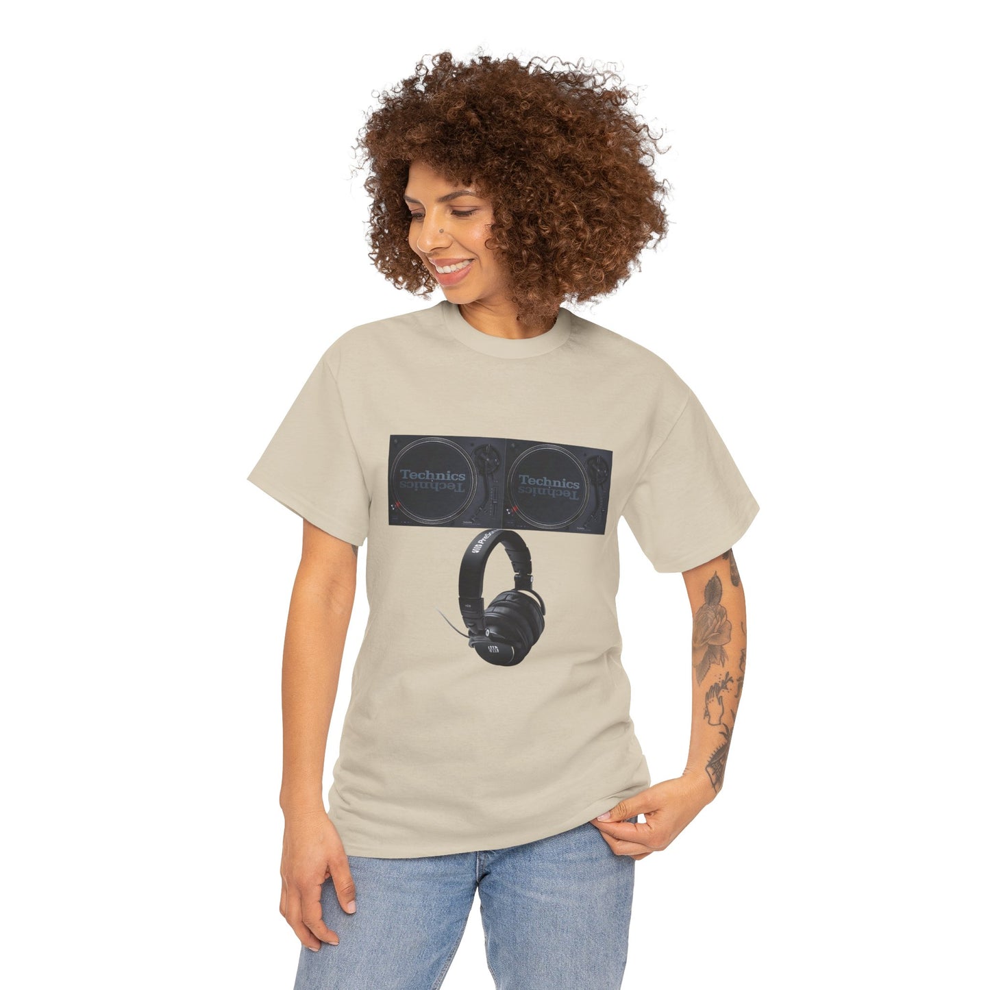 DJ Technics Turntables Unisex Heavy Cotton Tee