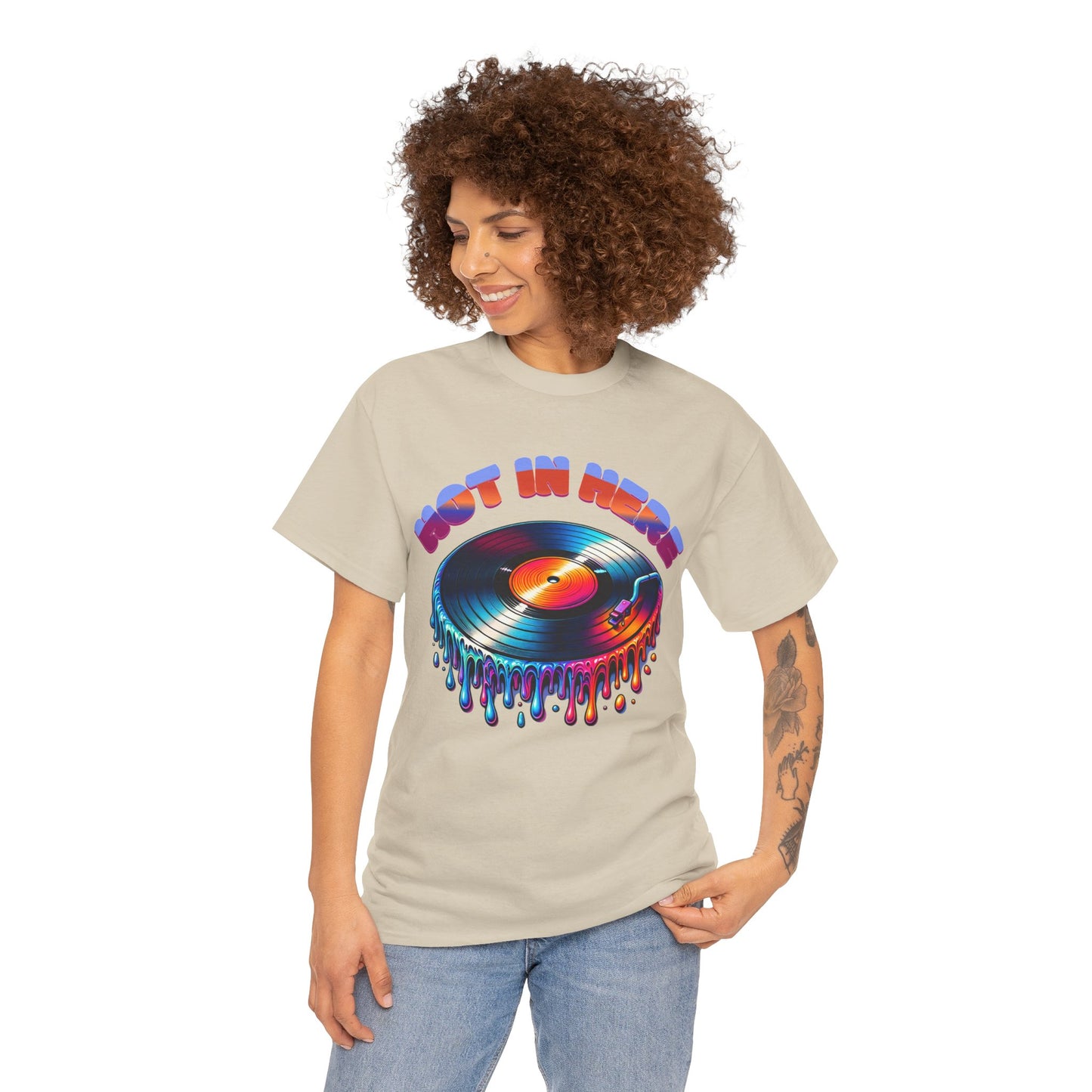 Hot In Here Melting Record Unisex Heavy Cotton Tee