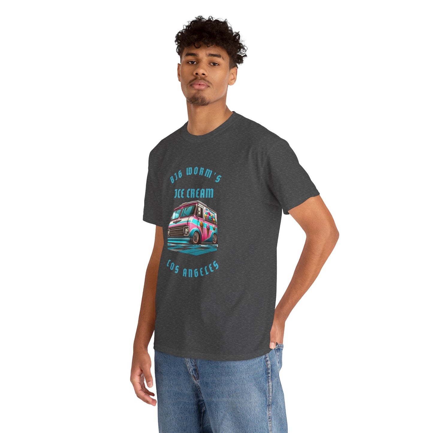 Big Worm's Ice Cream Truck Unisex Heavy Cotton Tee