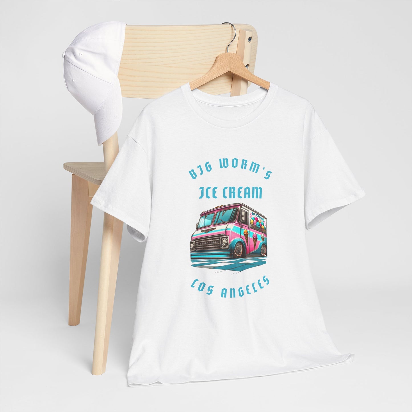 Big Worm's Ice Cream Truck Unisex Heavy Cotton Tee