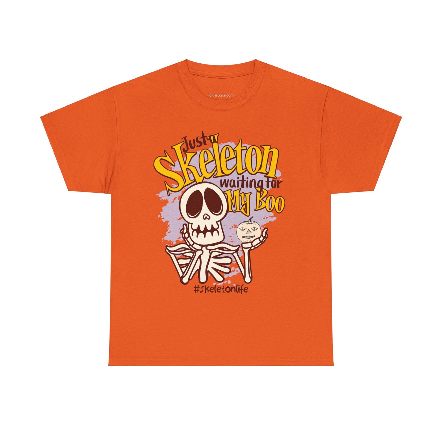 Halloween Skeleton Boo Unisex Heavy Cotton Tee