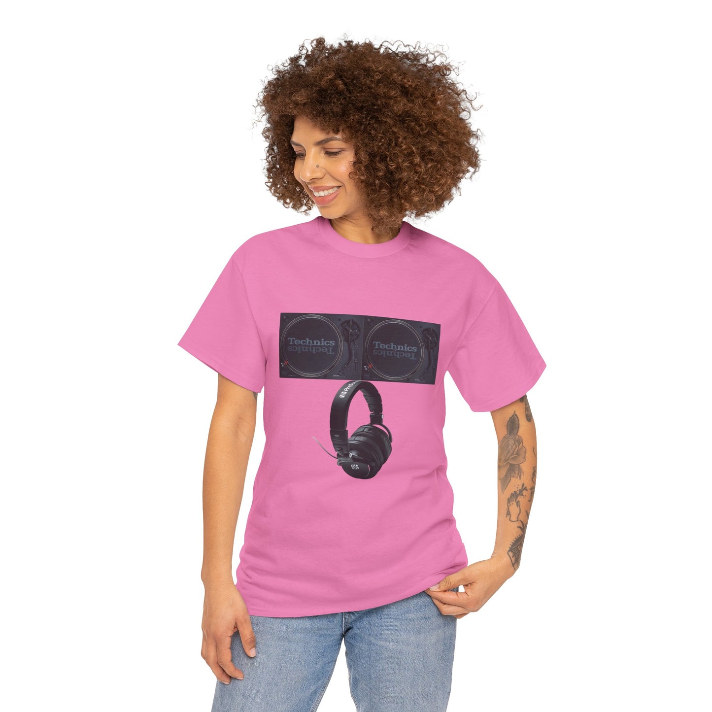 DJ Technics Turntables Unisex Heavy Cotton Tee