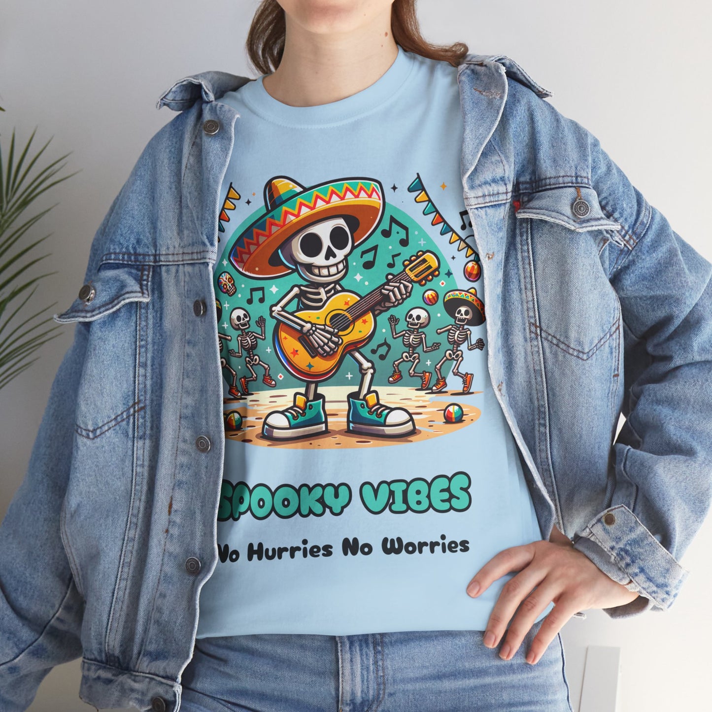 Halloween Spooky Vibes Unisex Heavy Cotton Tee