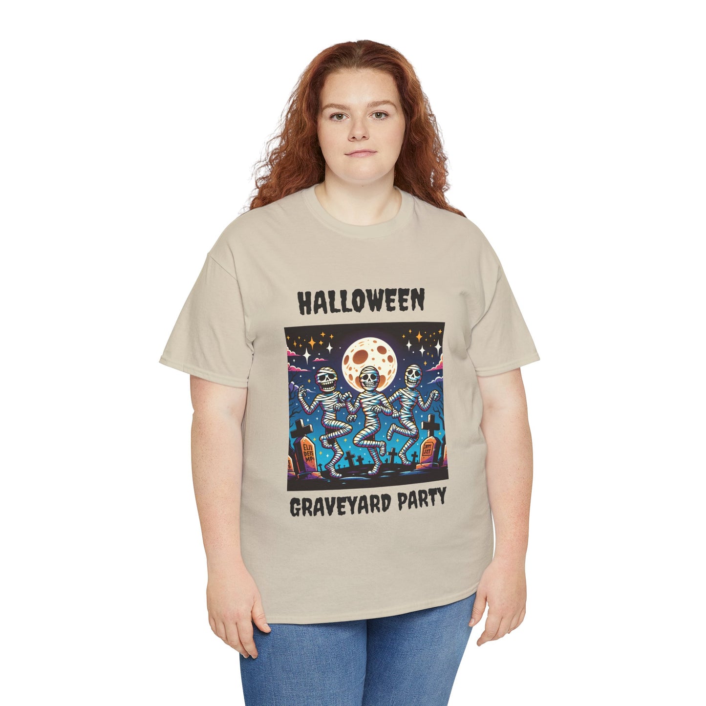 Halloween Graveyard Party Unisex Heavy Cotton Tee