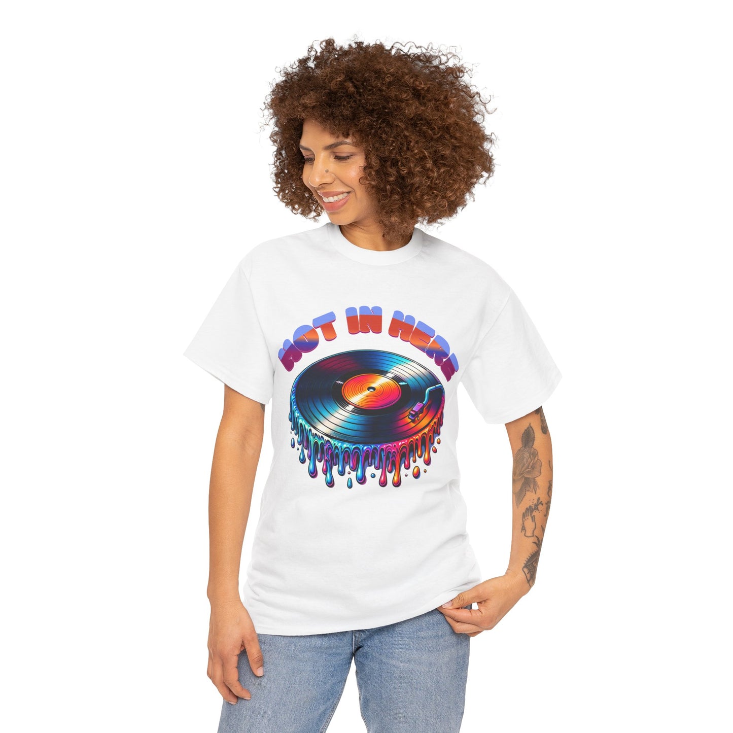 Hot In Here Melting Record Unisex Heavy Cotton Tee