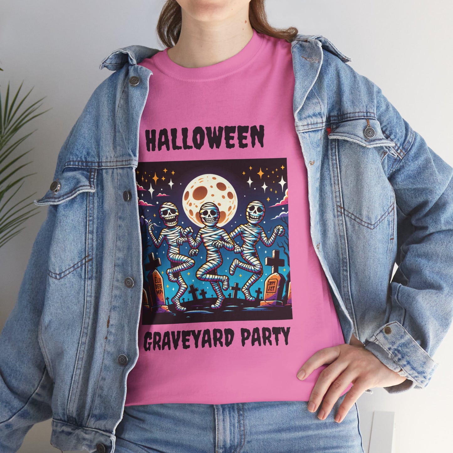 Halloween Graveyard Party Unisex Heavy Cotton Tee