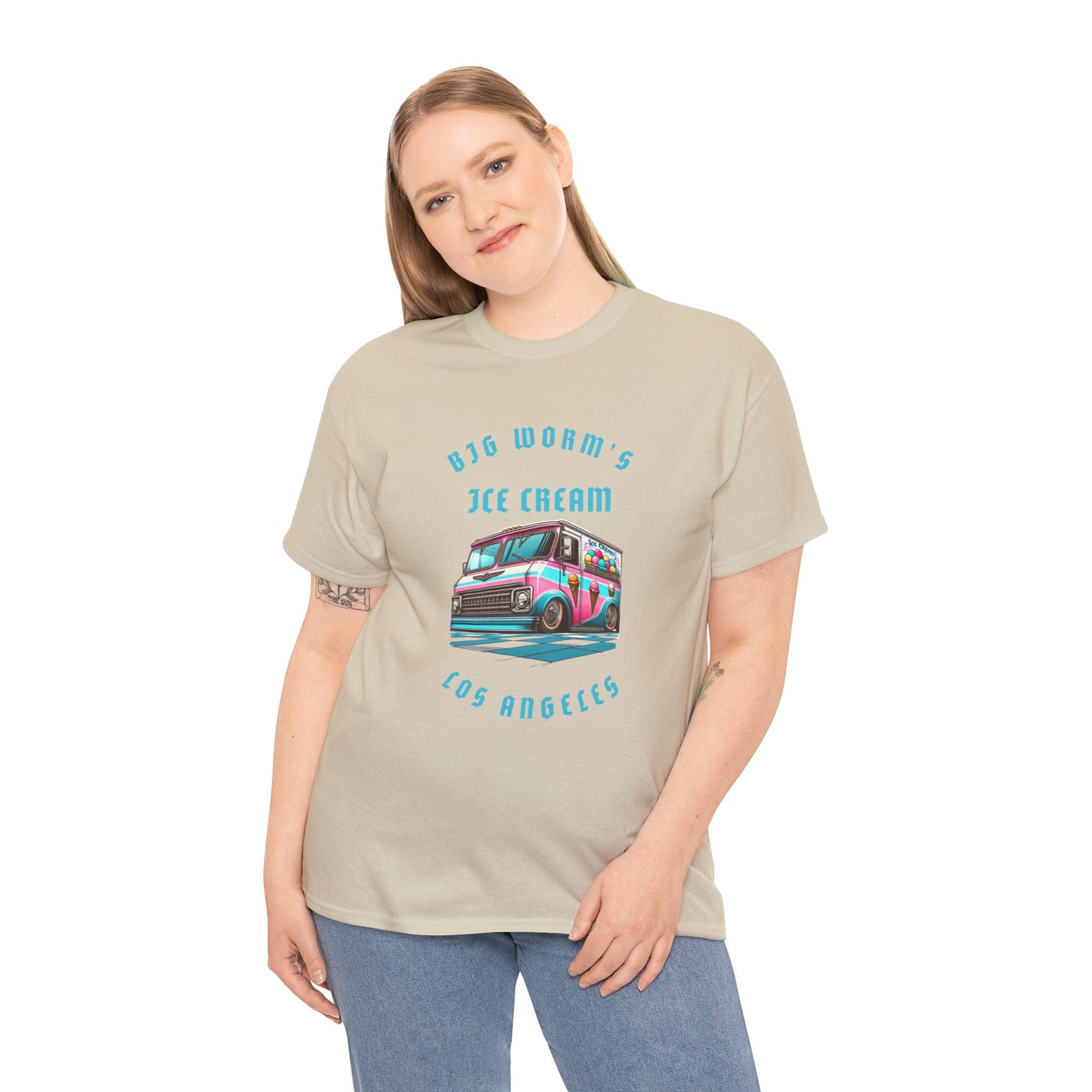 Big Worm's Ice Cream Truck Unisex Heavy Cotton Tee