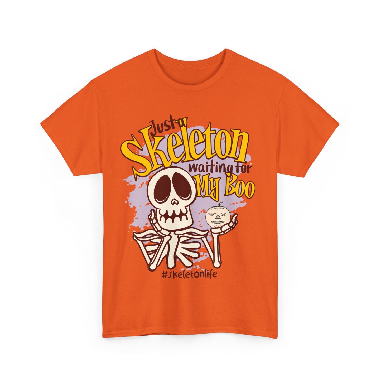 Halloween Skeleton Boo Unisex Heavy Cotton Tee