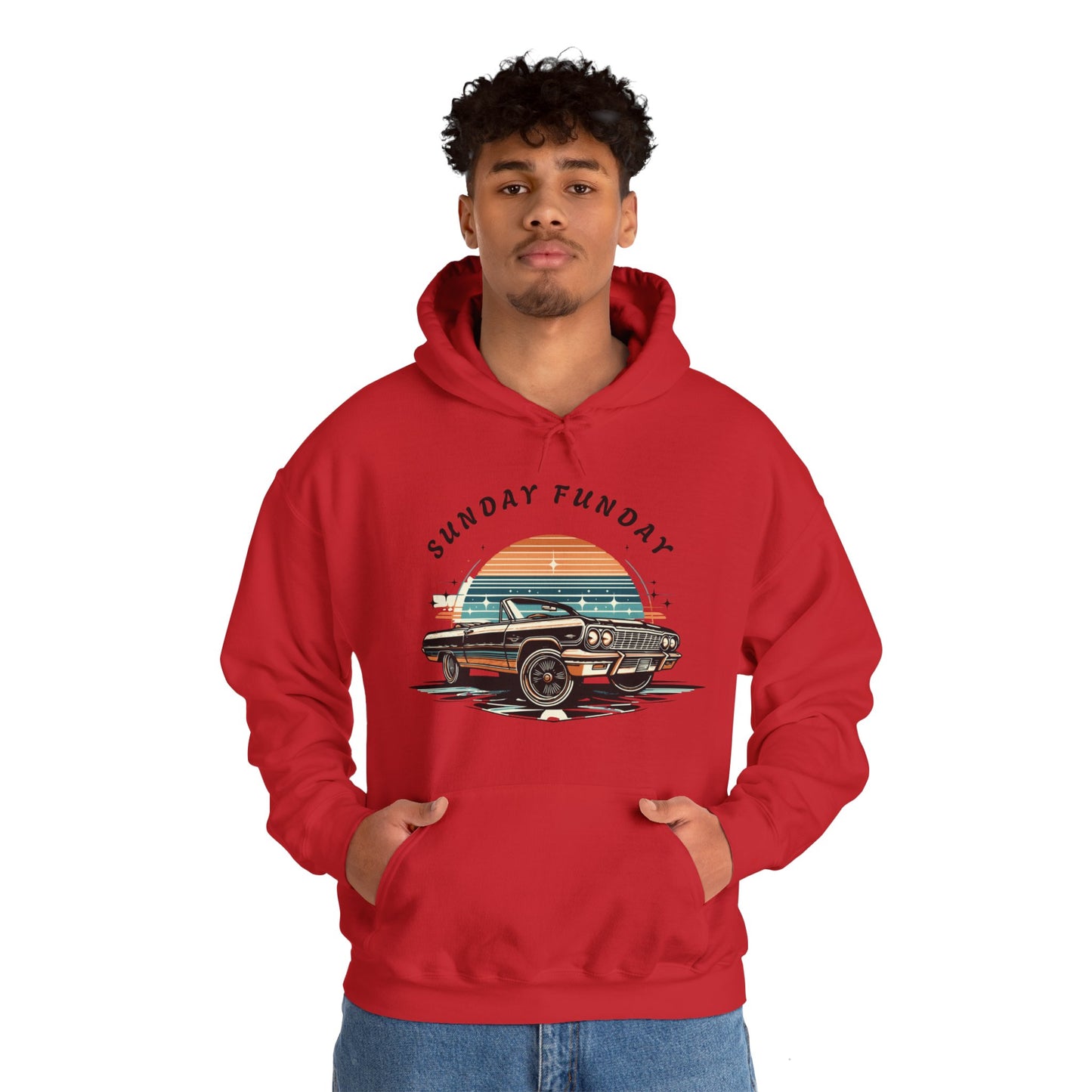 Sunday Funday Cruisin Lowrider Unisex Heavy Blend™ Hooded Sweatshirt