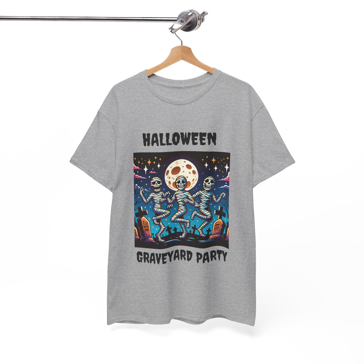 Halloween Graveyard Party Unisex Heavy Cotton Tee