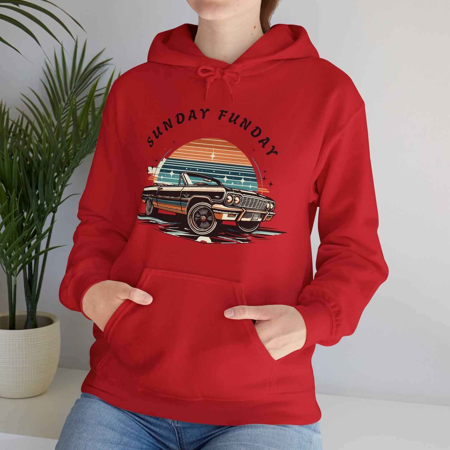 Sunday Funday Cruisin Lowrider Unisex Heavy Blend™ Hooded Sweatshirt