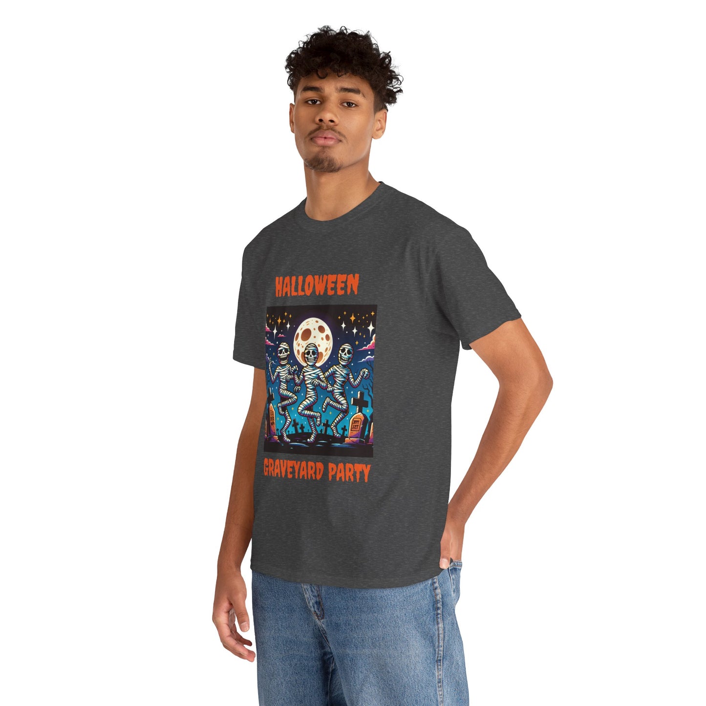 Halloween Graveyard Party Unisex Heavy Cotton Tee