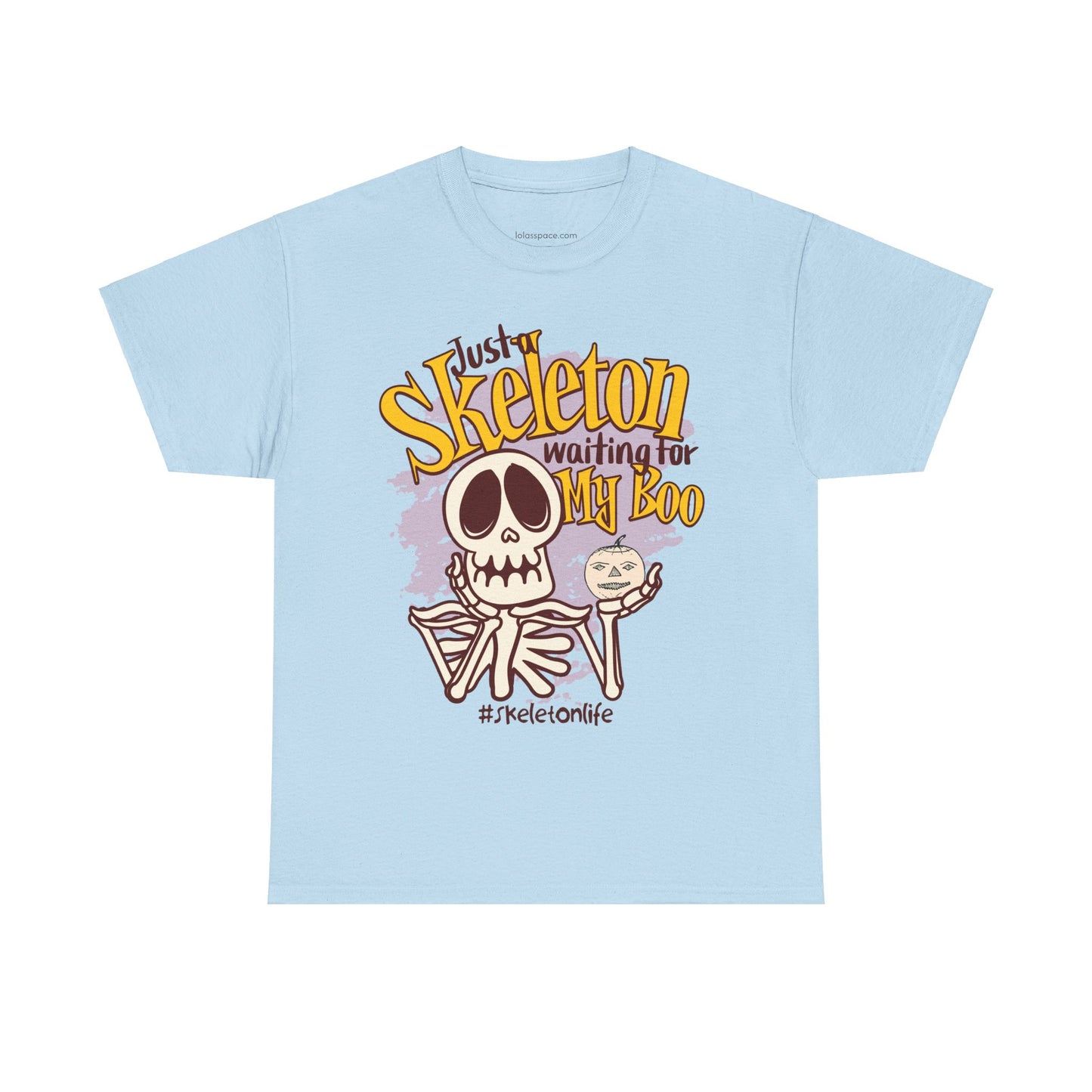 Halloween Skeleton Boo Unisex Heavy Cotton Tee