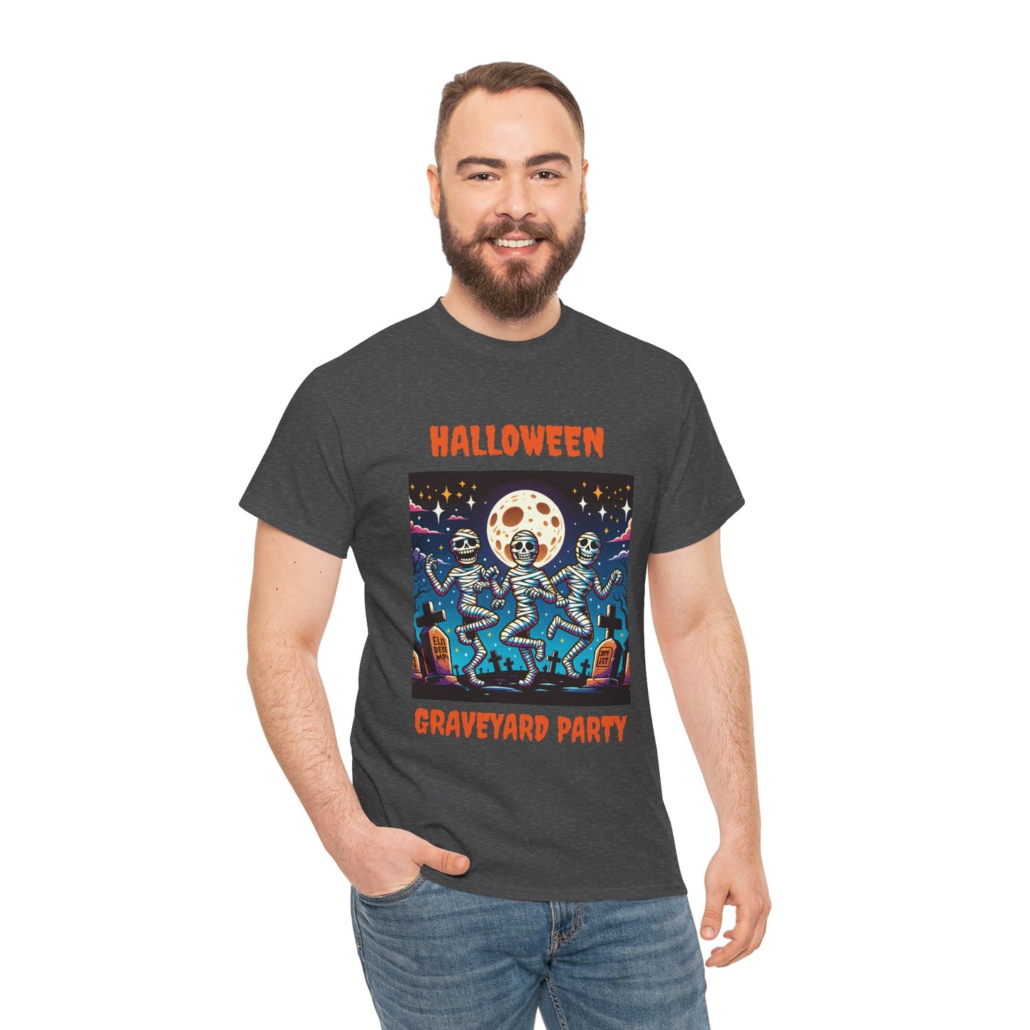 Halloween Graveyard Party Unisex Heavy Cotton Tee