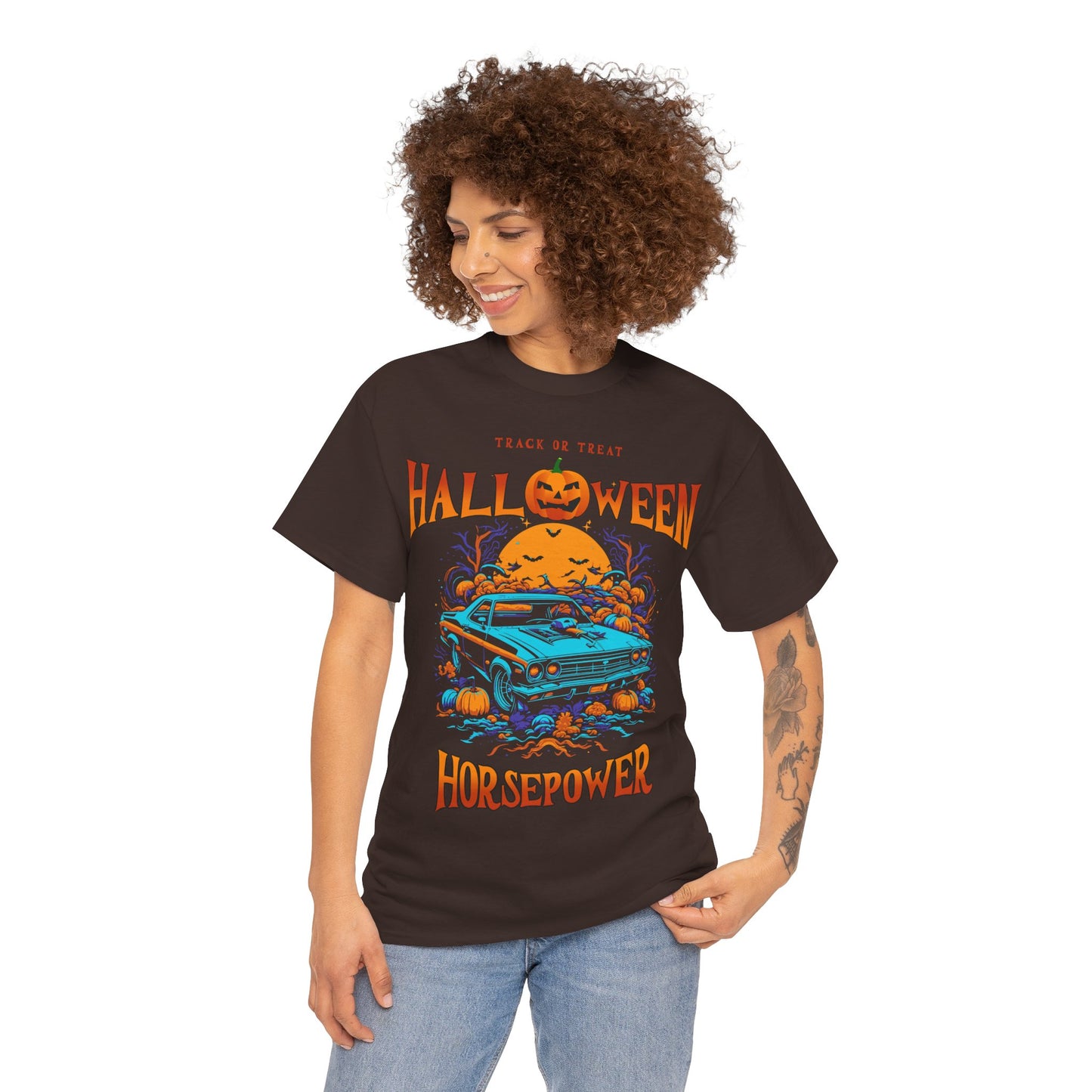 Halloween Horsepower Unisex Heavy Cotton Tee