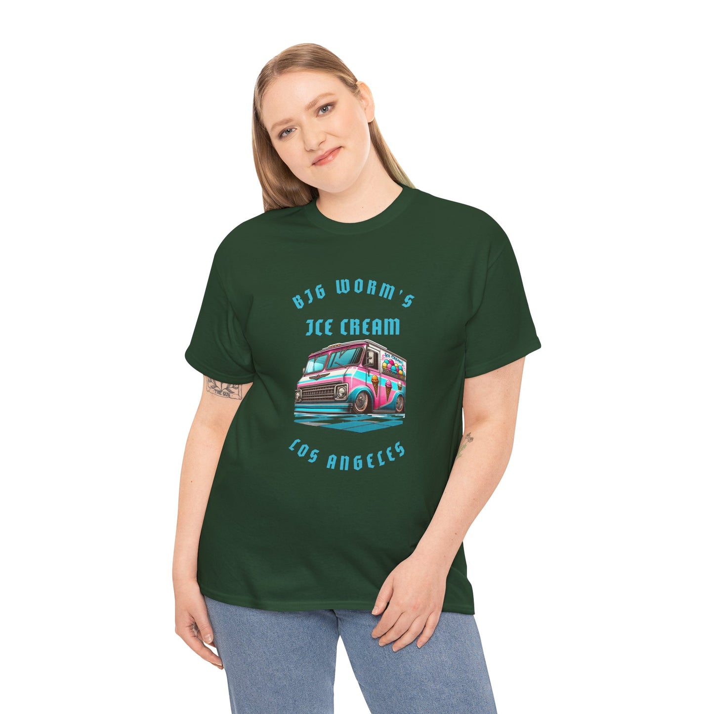 Big Worm's Ice Cream Truck Unisex Heavy Cotton Tee