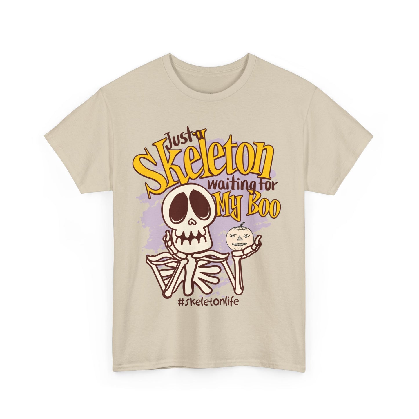 Halloween Skeleton Boo Unisex Heavy Cotton Tee