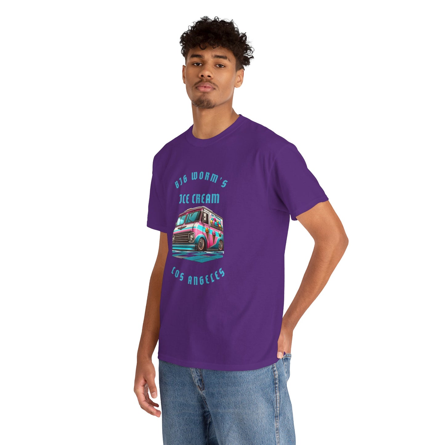 Big Worm's Ice Cream Truck Unisex Heavy Cotton Tee