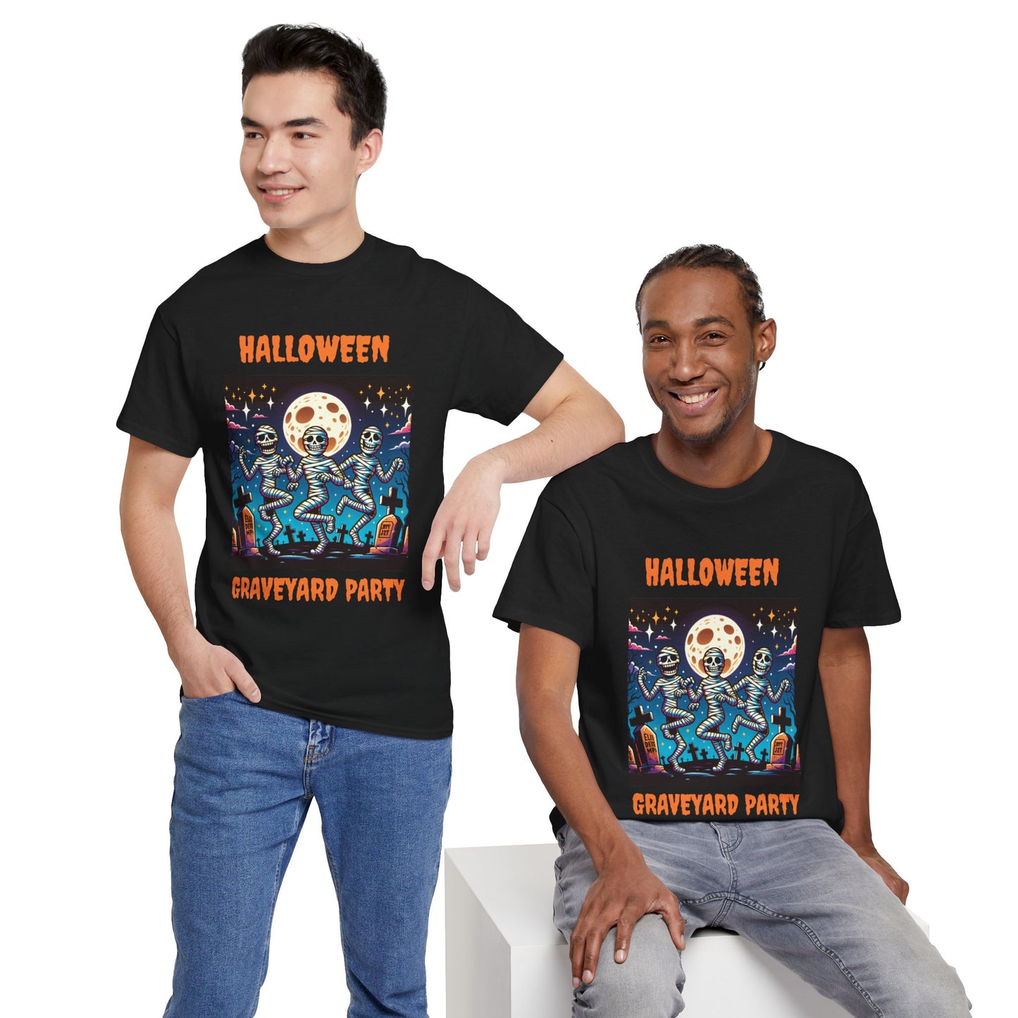 Halloween Graveyard Party Unisex Heavy Cotton Tee