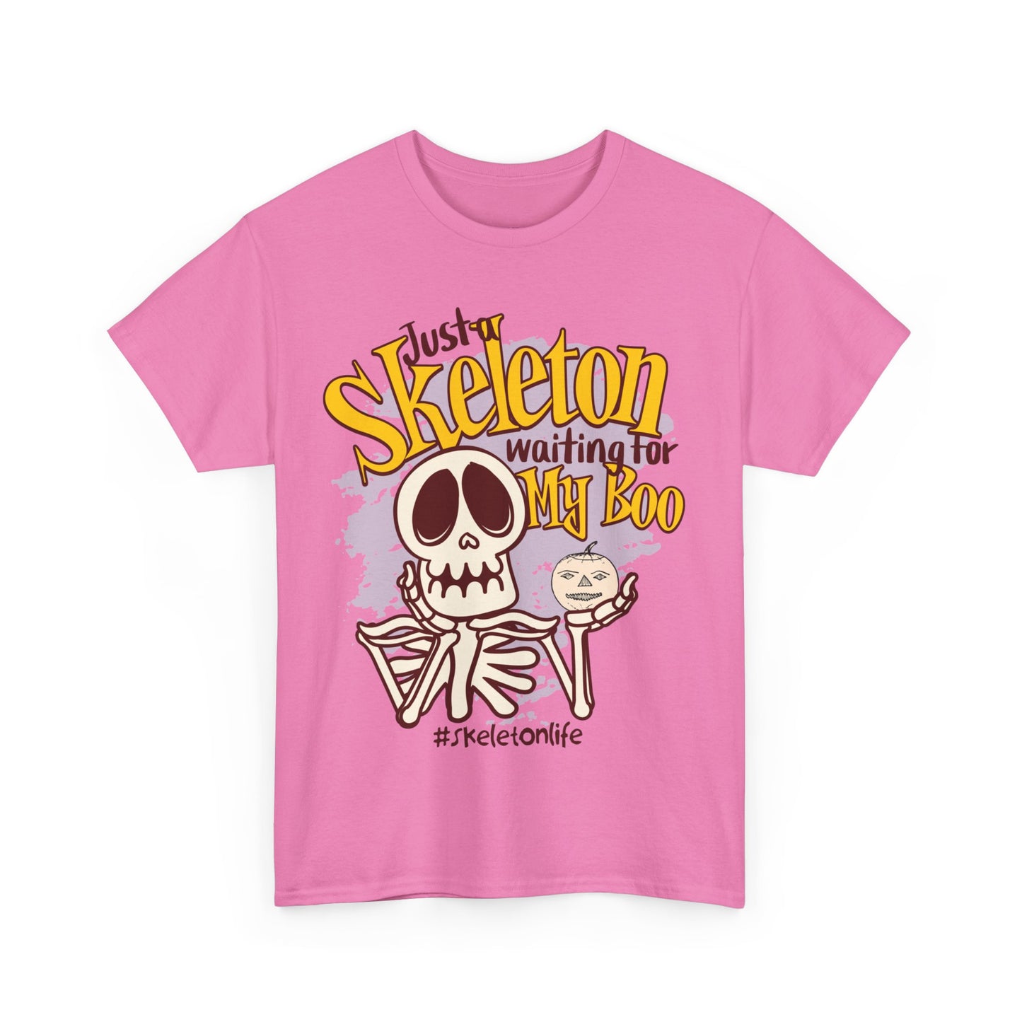 Halloween Skeleton Boo Unisex Heavy Cotton Tee