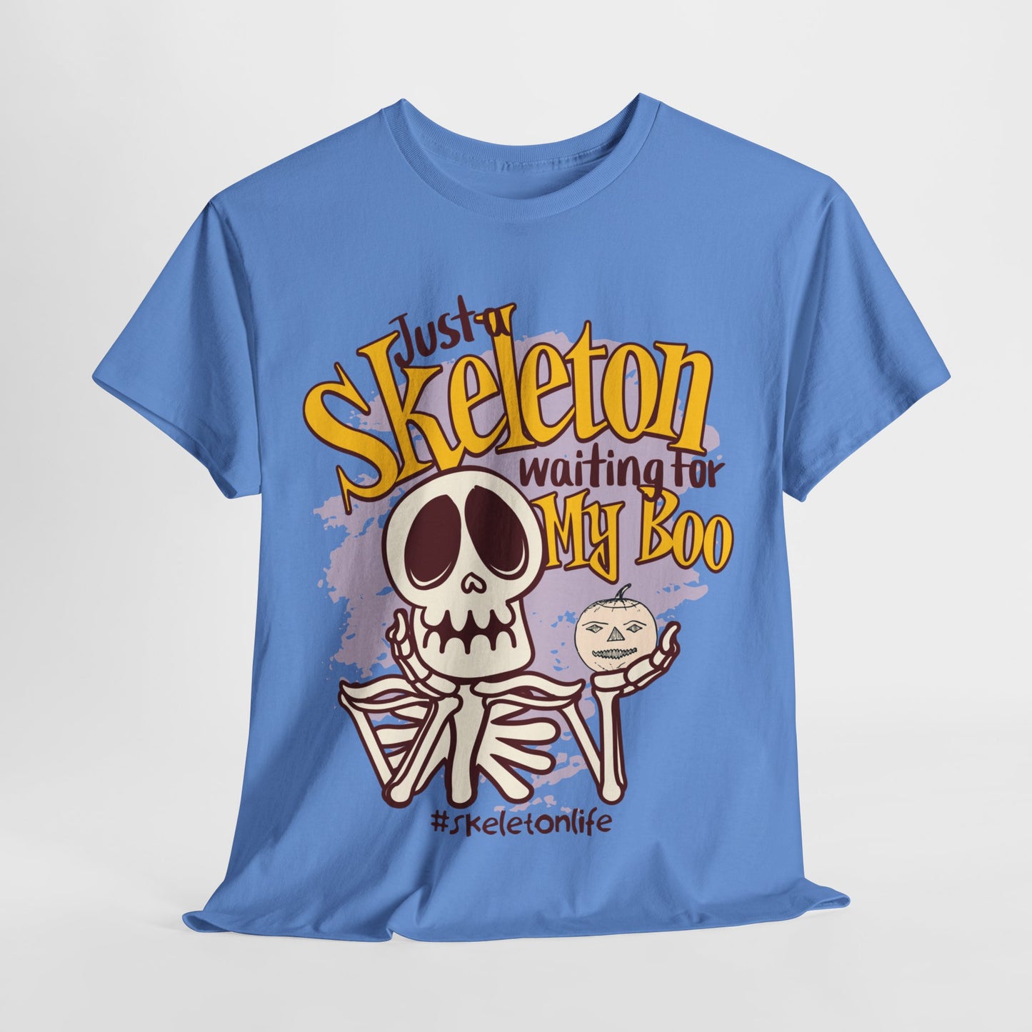 Halloween Skeleton Boo Unisex Heavy Cotton Tee