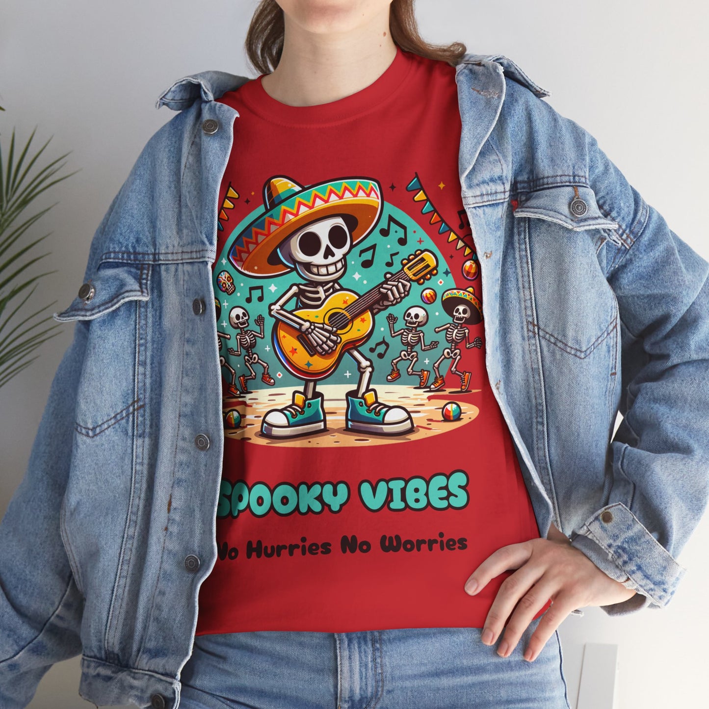 Halloween Spooky Vibes Unisex Heavy Cotton Tee