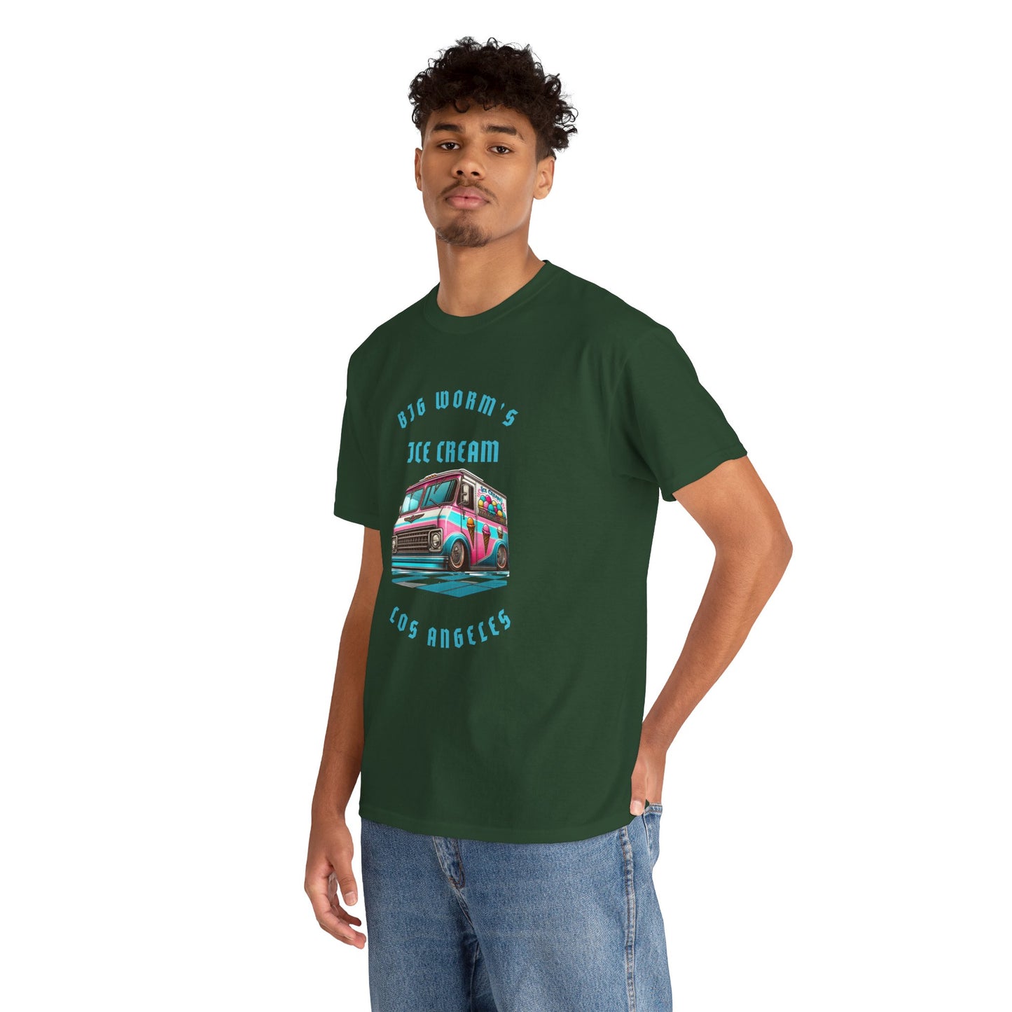 Big Worm's Ice Cream Truck Unisex Heavy Cotton Tee