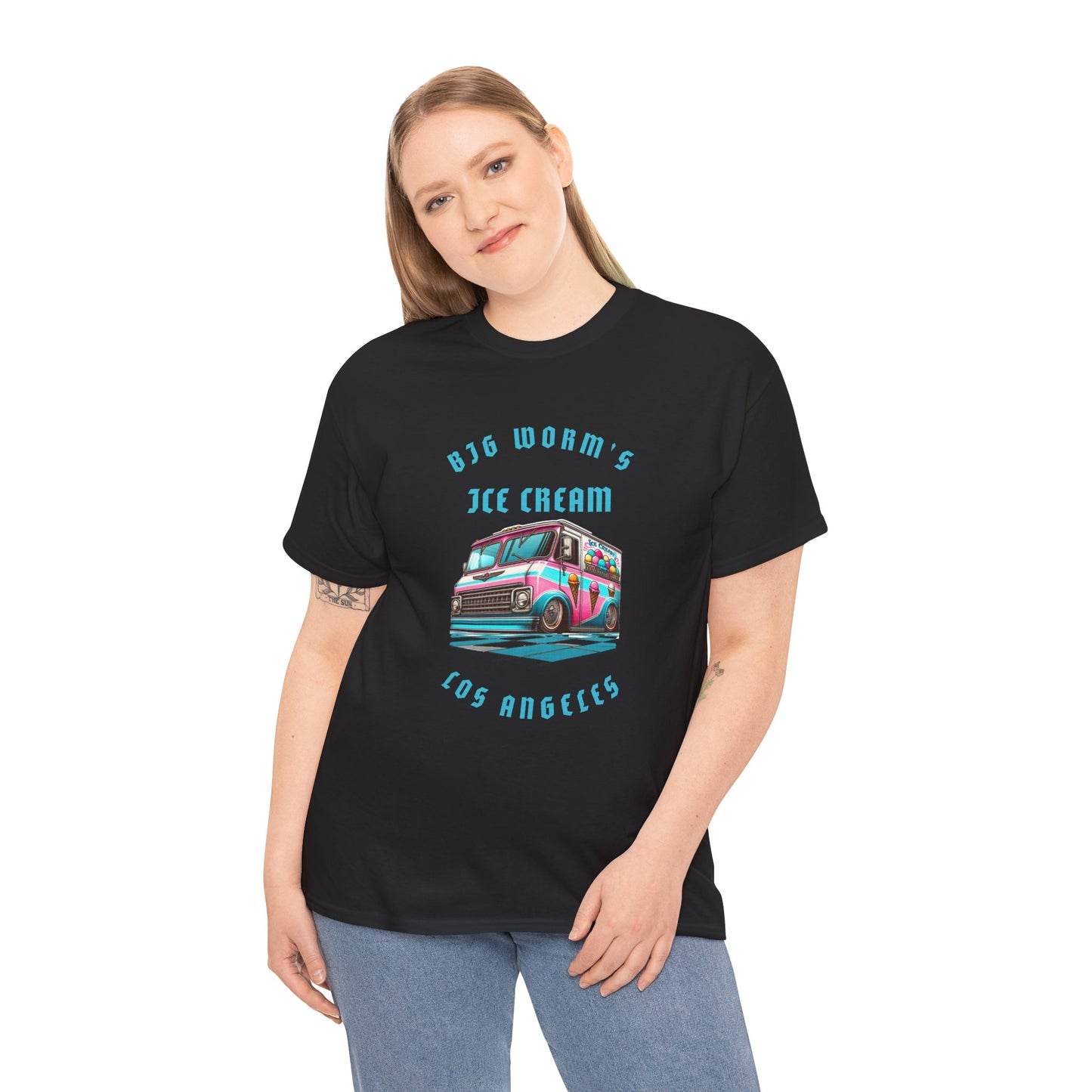 Big Worm's Ice Cream Truck Unisex Heavy Cotton Tee