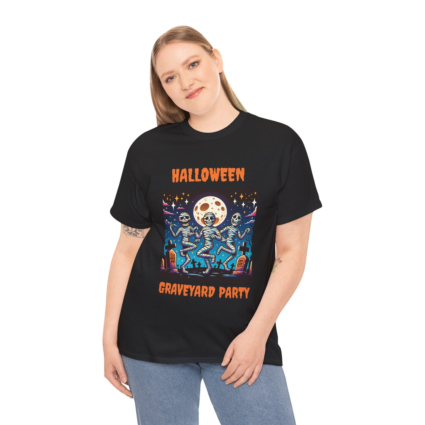 Halloween Graveyard Party Unisex Heavy Cotton Tee