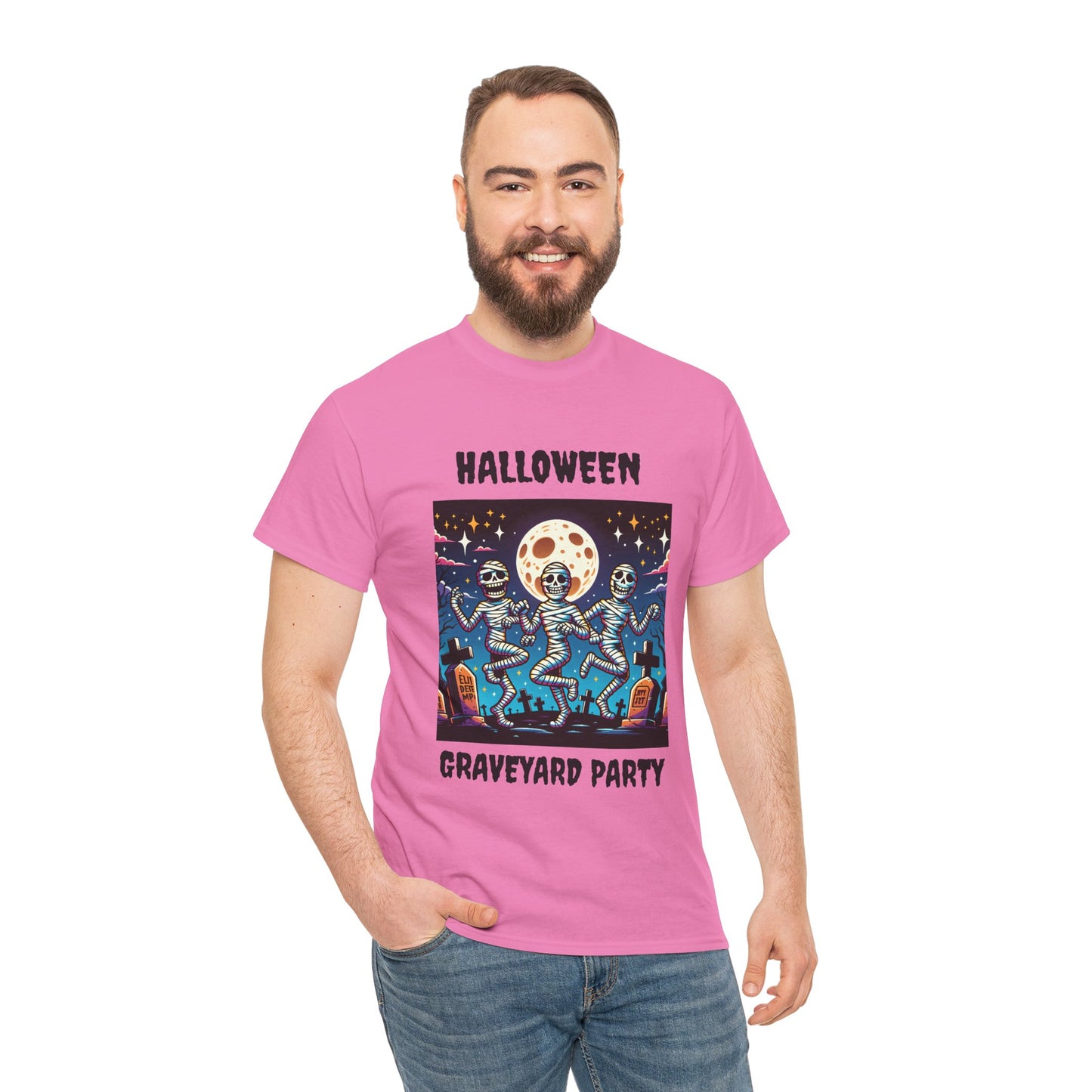 Halloween Graveyard Party Unisex Heavy Cotton Tee