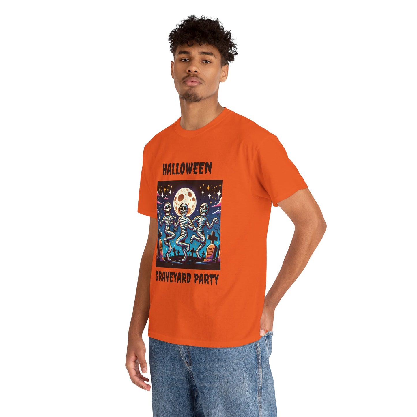 Halloween Graveyard Party Unisex Heavy Cotton Tee