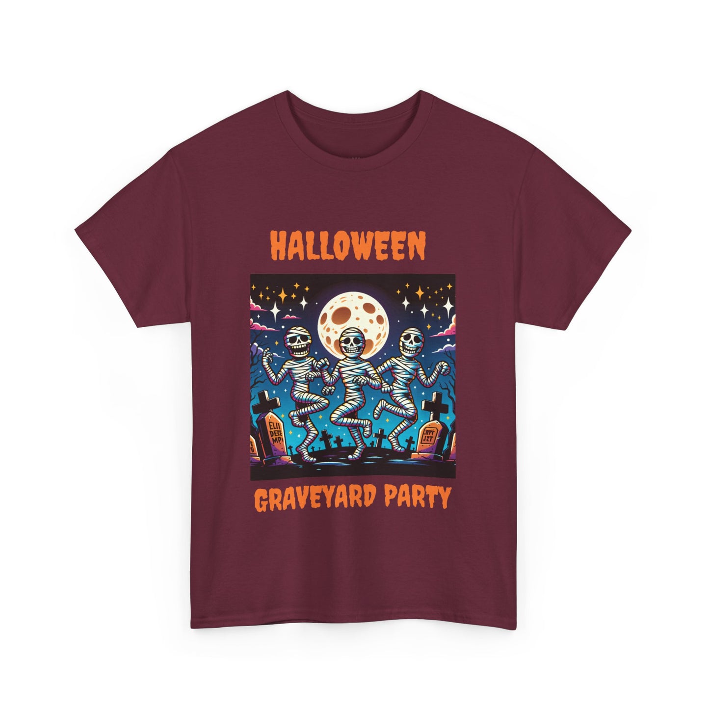 Halloween Graveyard Party Unisex Heavy Cotton Tee