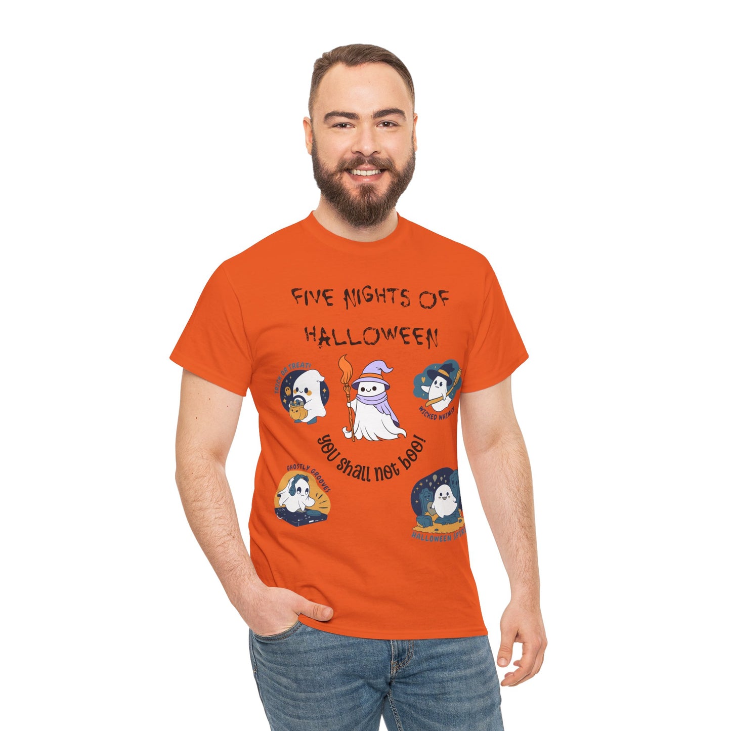 Five Nights Of Halloween Unisex Heavy Cotton Tee