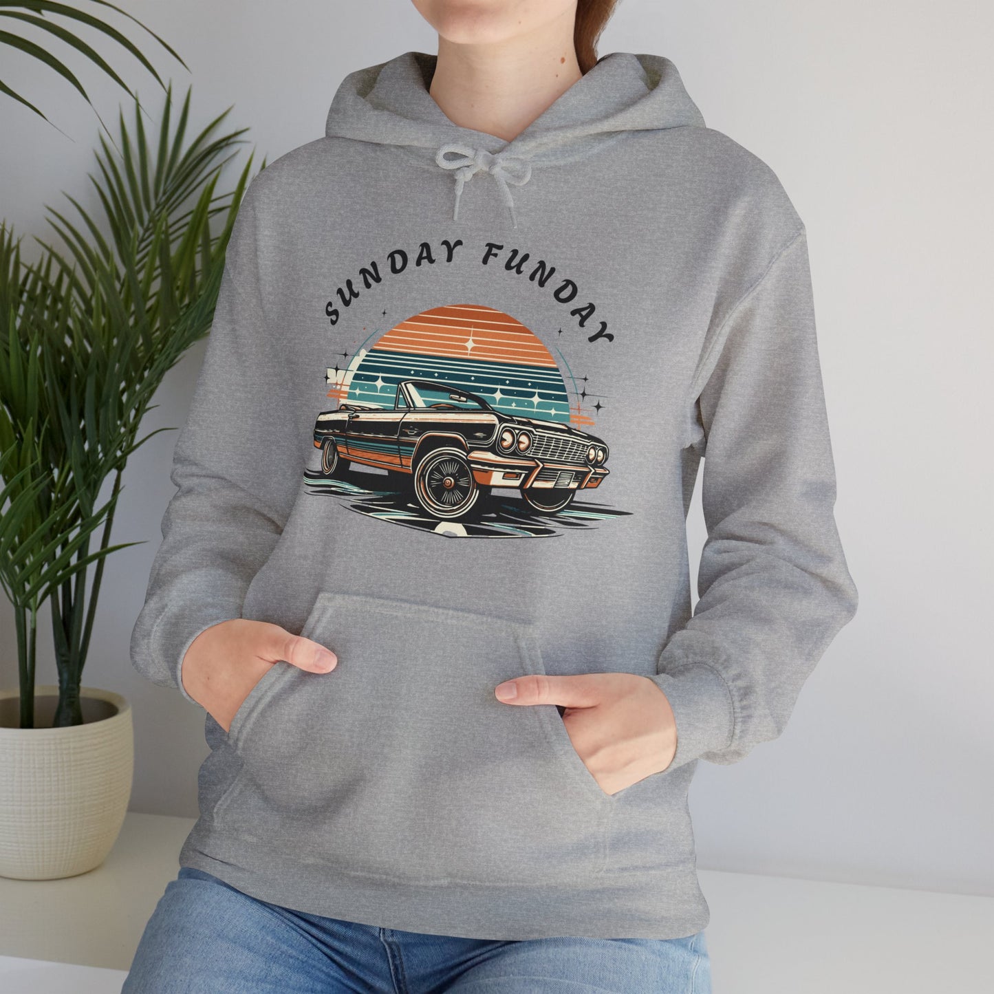 Sunday Funday Cruisin Lowrider Unisex Heavy Blend™ Hooded Sweatshirt