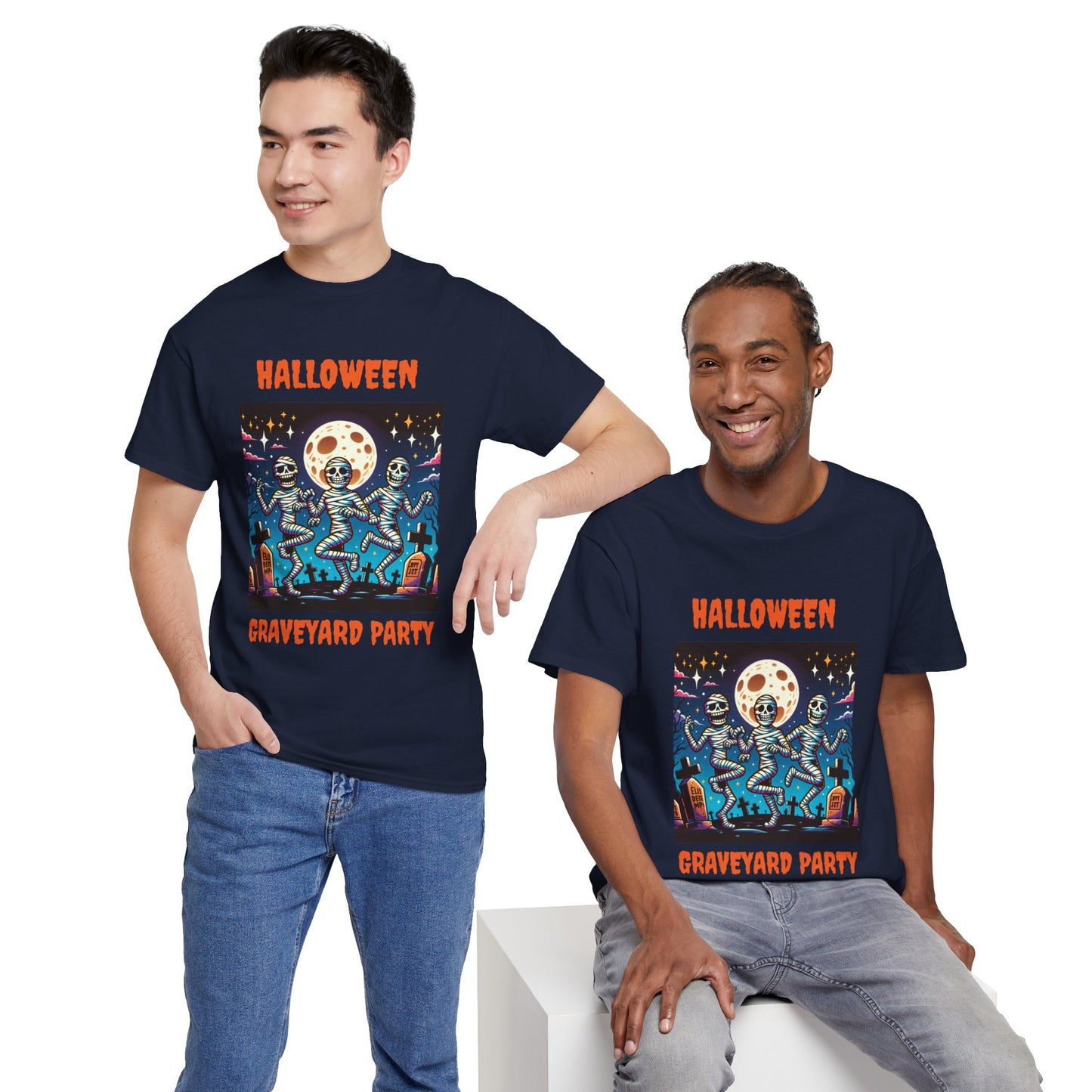 Halloween Graveyard Party Unisex Heavy Cotton Tee