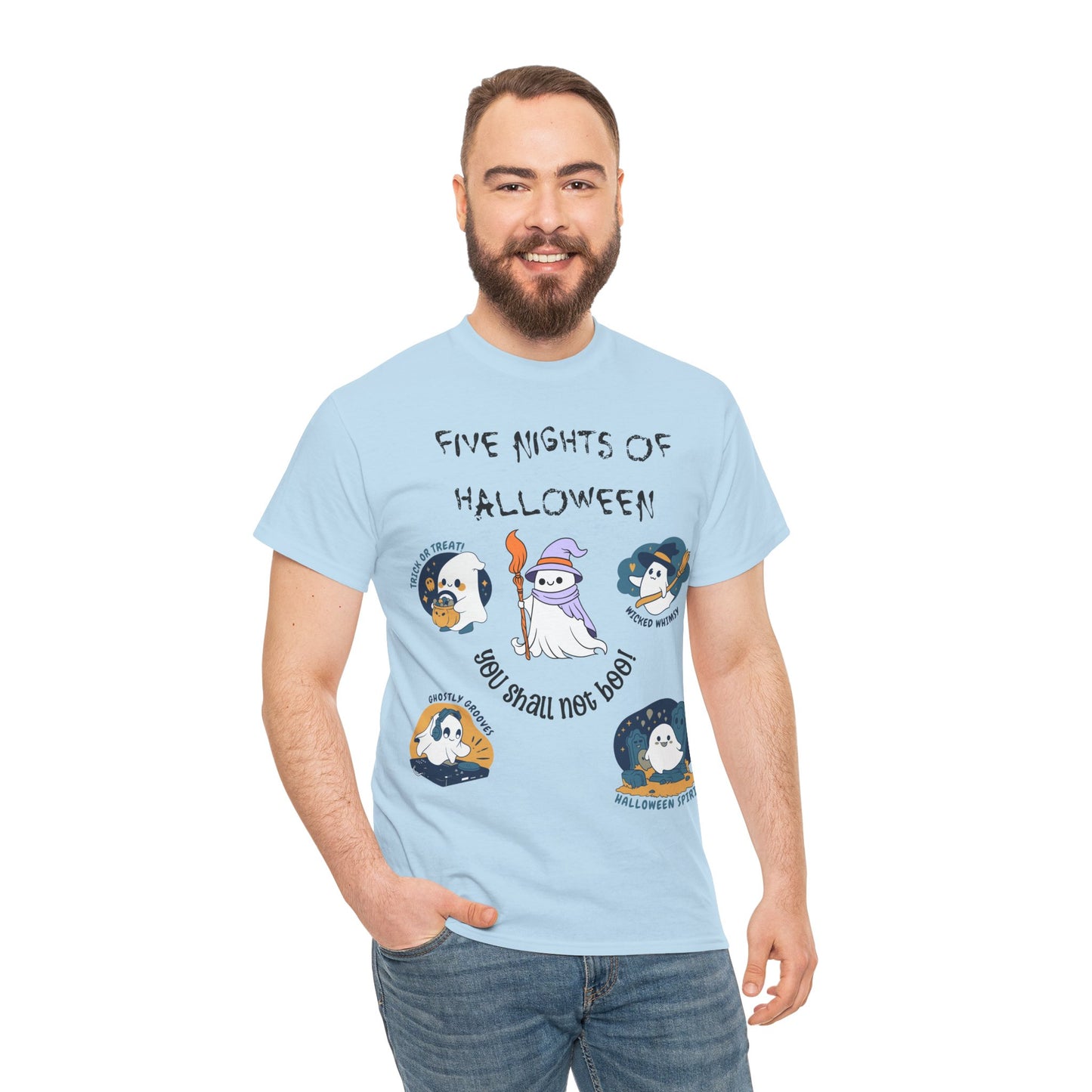 Five Nights Of Halloween Unisex Heavy Cotton Tee