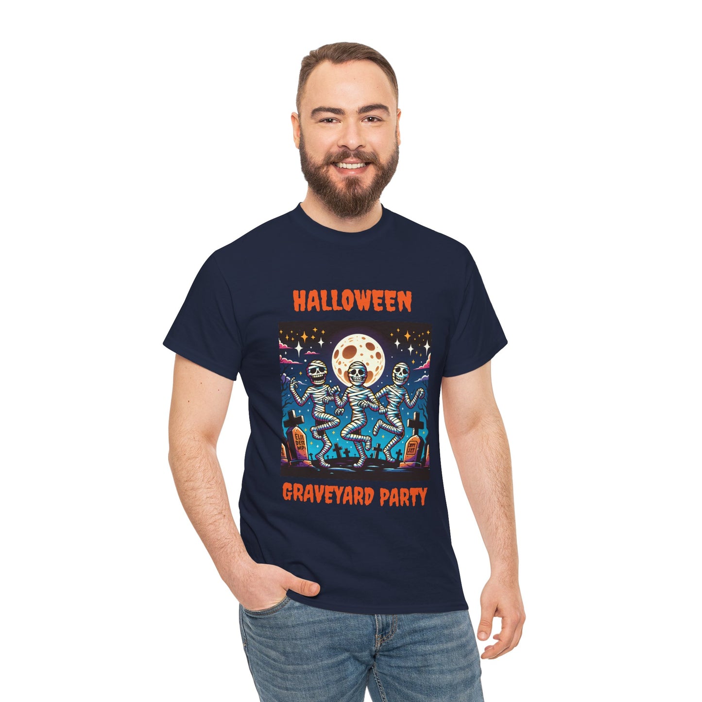 Halloween Graveyard Party Unisex Heavy Cotton Tee