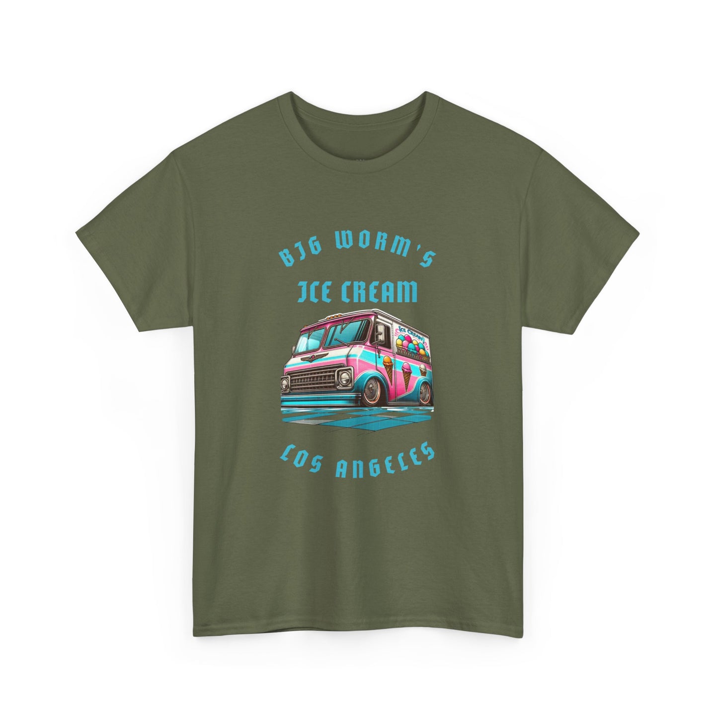 Big Worm's Ice Cream Truck Unisex Heavy Cotton Tee