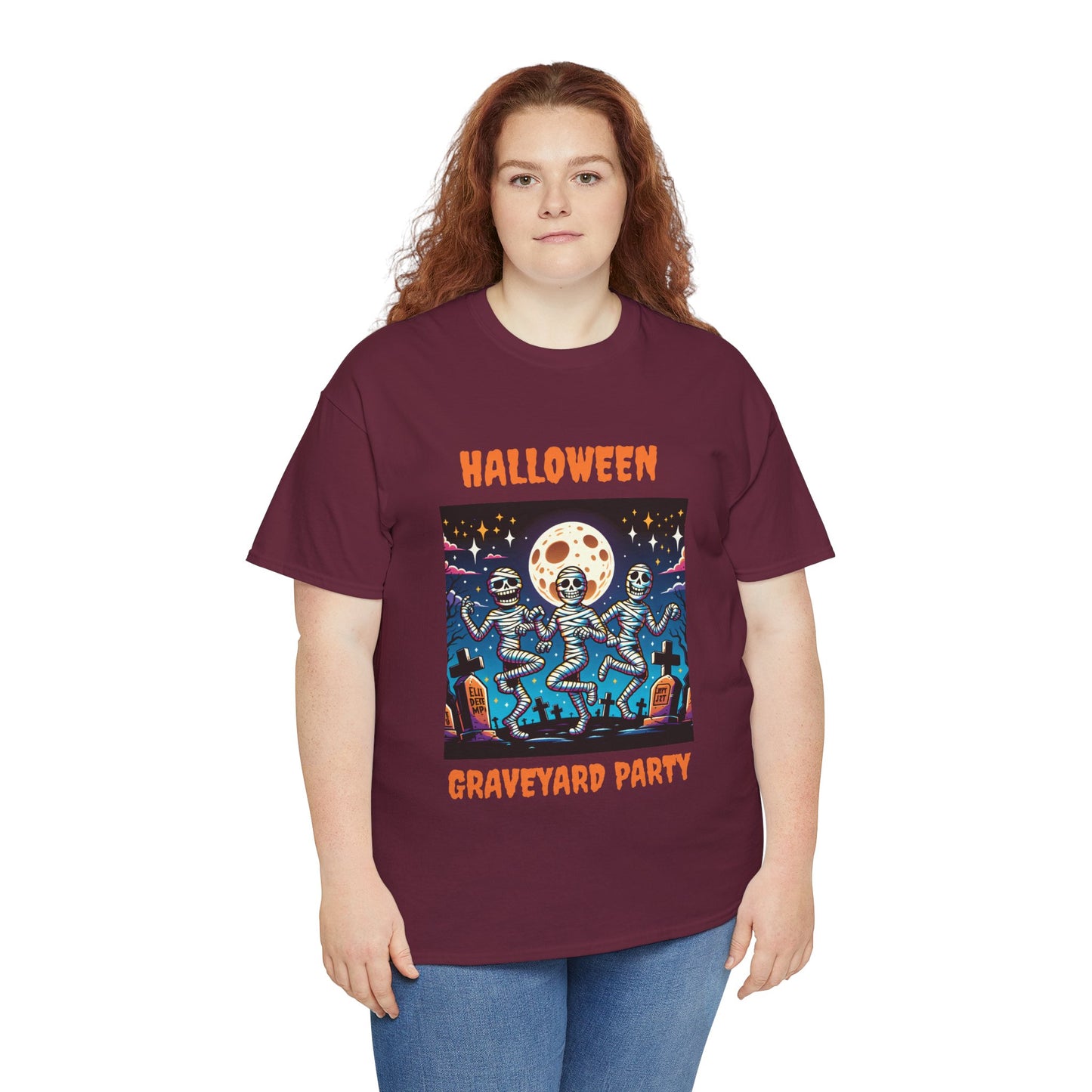 Halloween Graveyard Party Unisex Heavy Cotton Tee