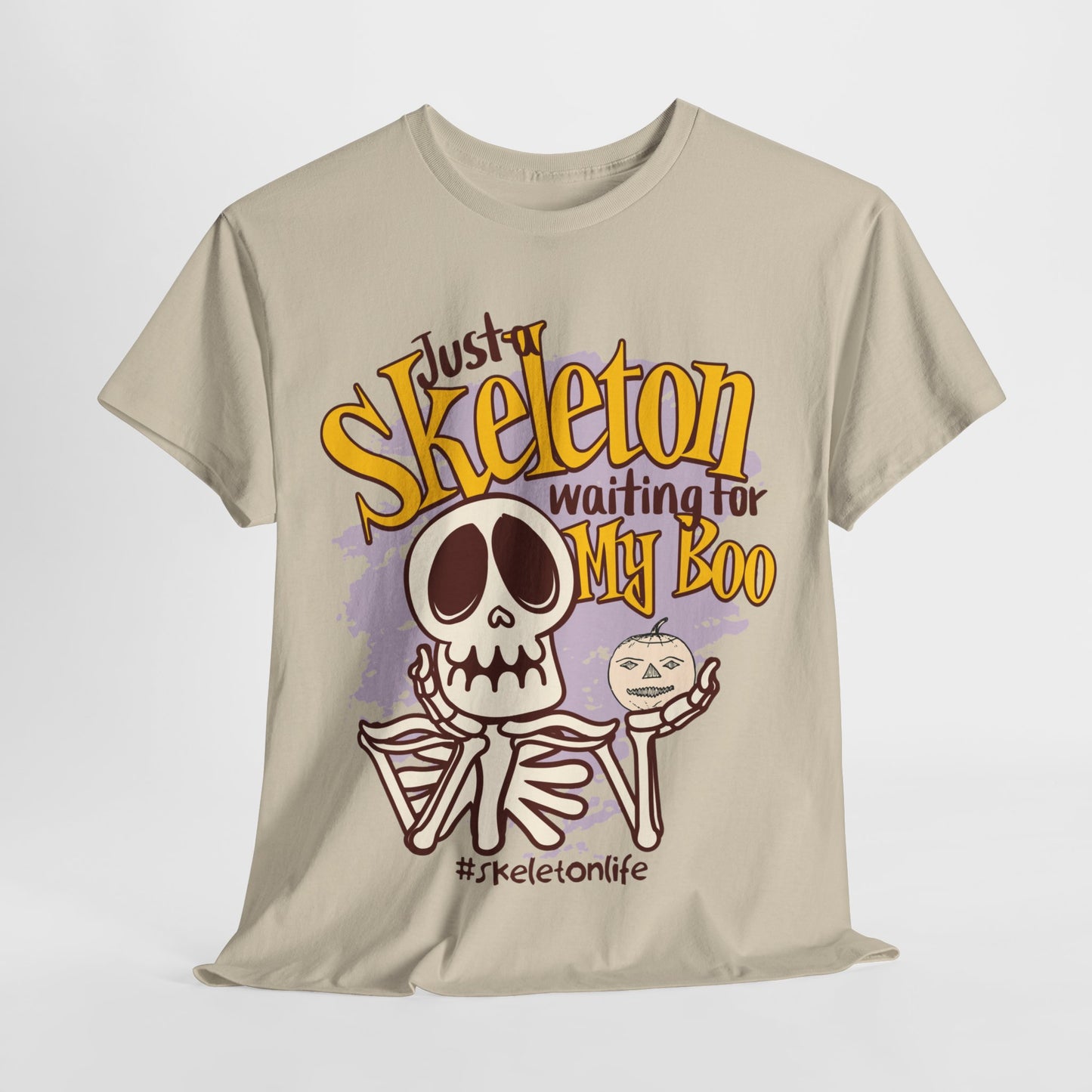 Halloween Skeleton Boo Unisex Heavy Cotton Tee