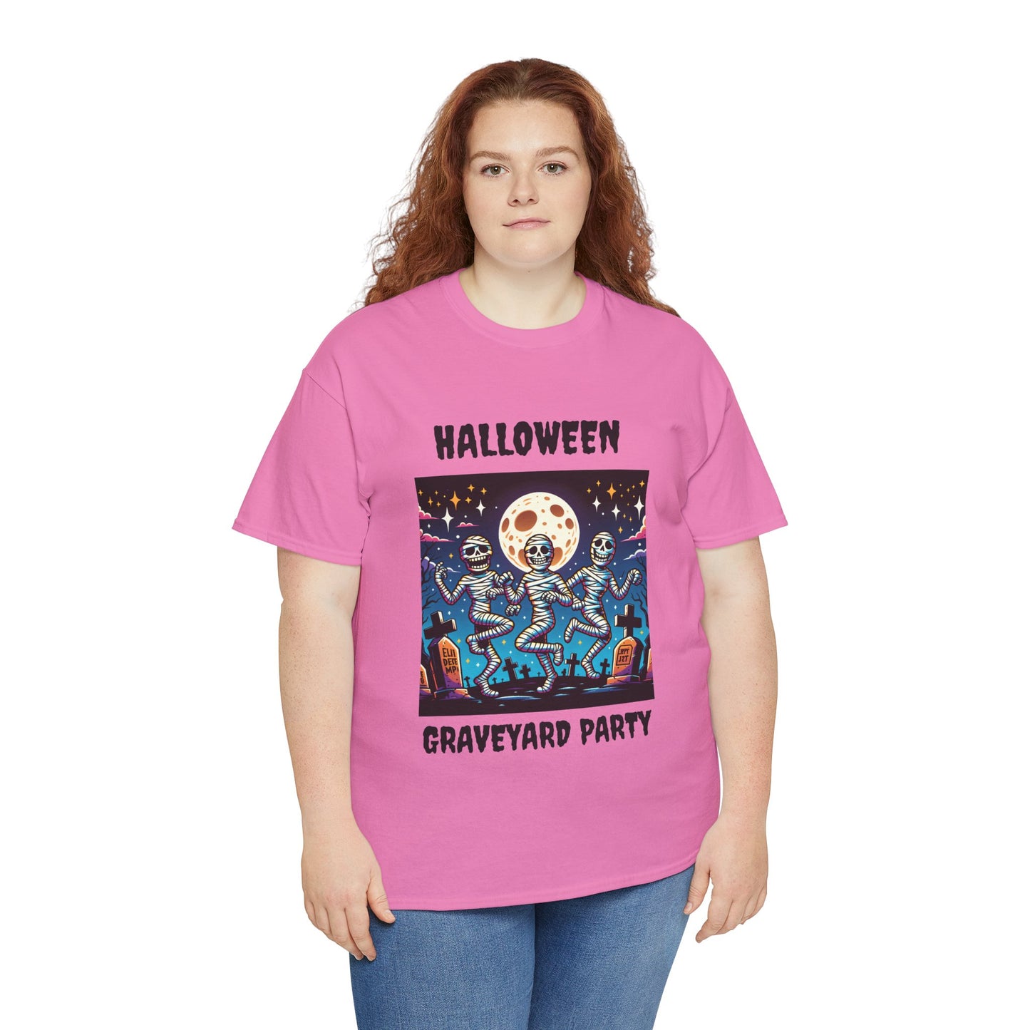 Halloween Graveyard Party Unisex Heavy Cotton Tee