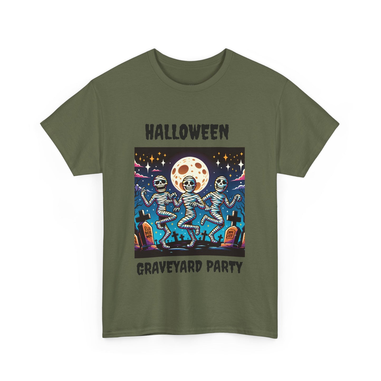 Halloween Graveyard Party Unisex Heavy Cotton Tee