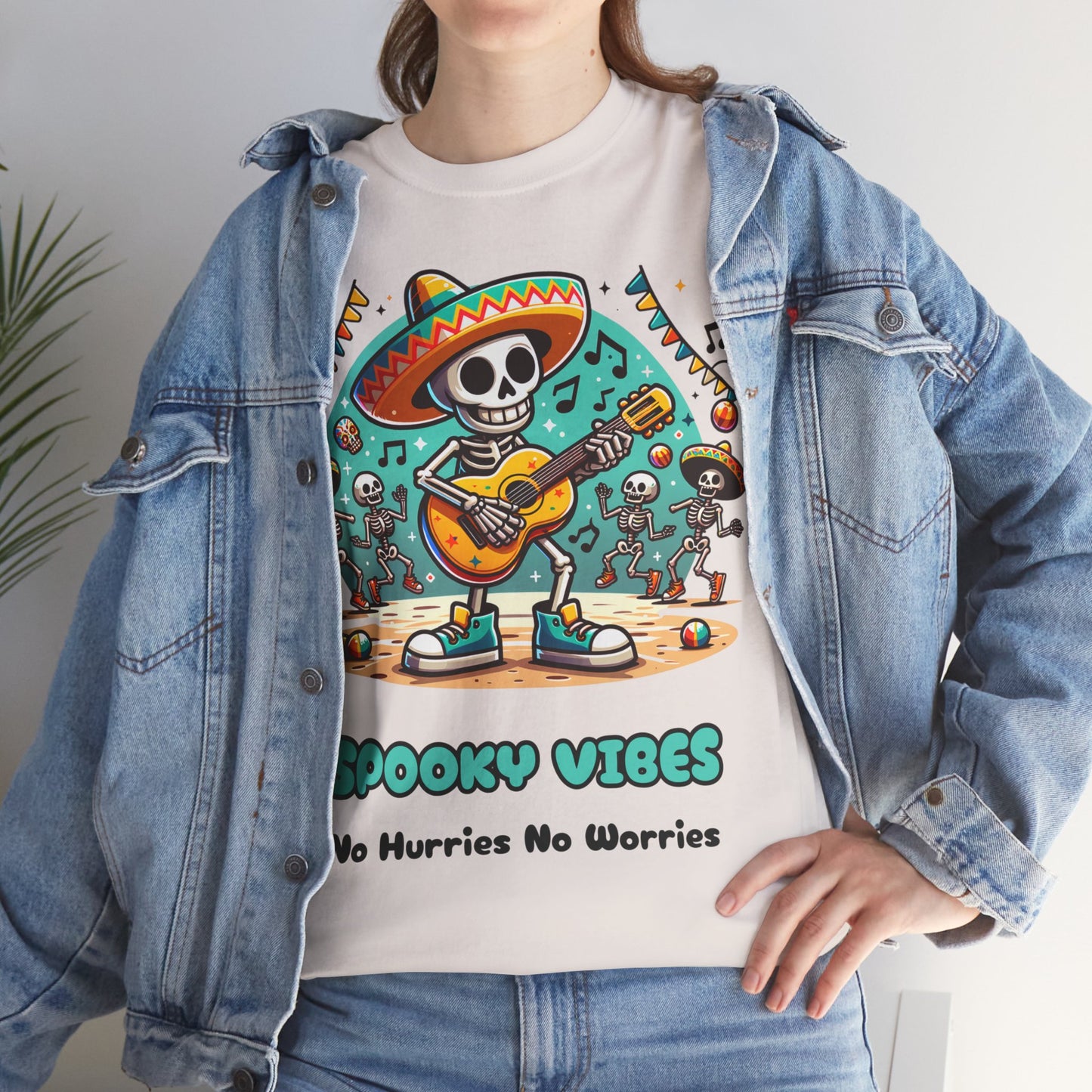 Halloween Spooky Vibes Unisex Heavy Cotton Tee