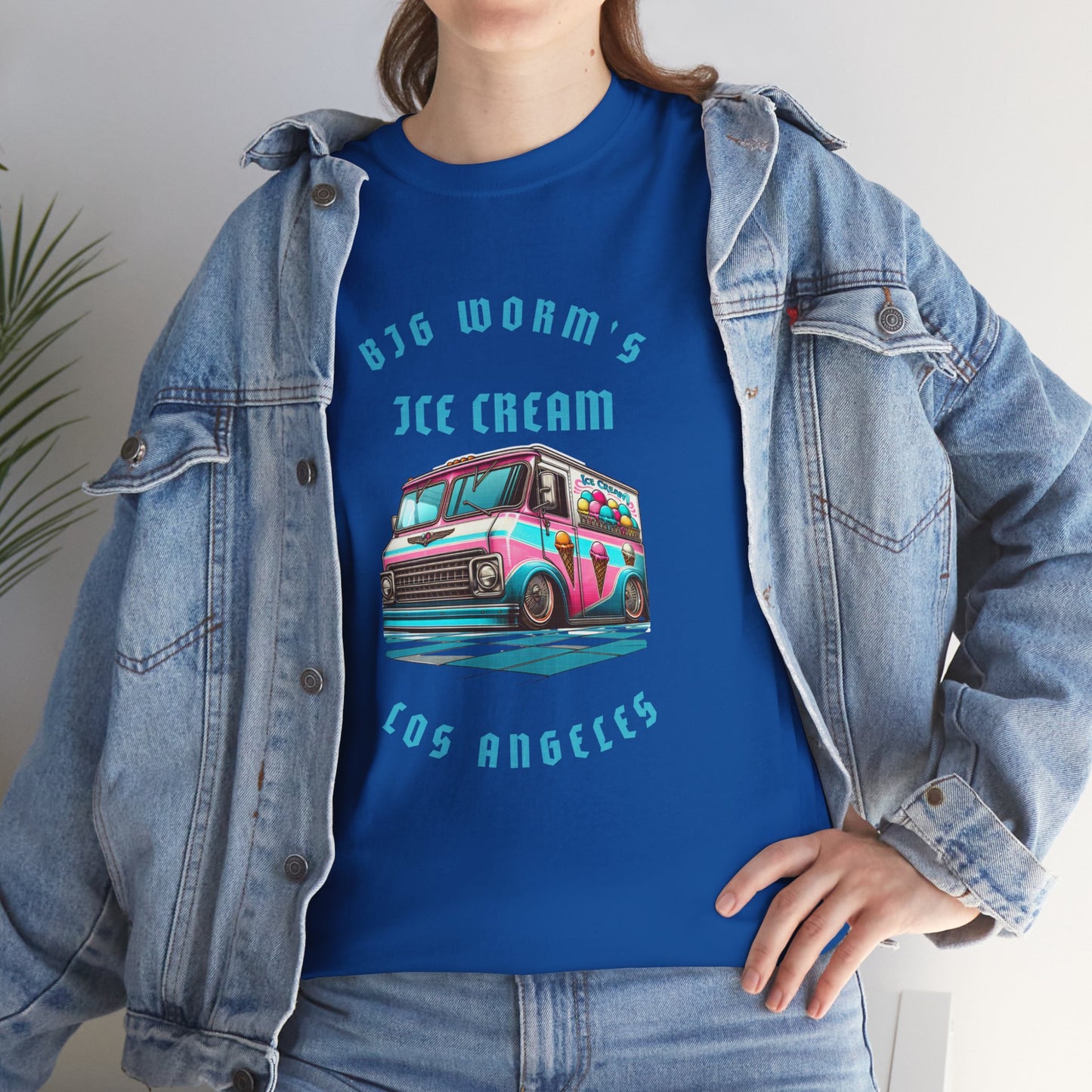 Big Worm's Ice Cream Truck Unisex Heavy Cotton Tee